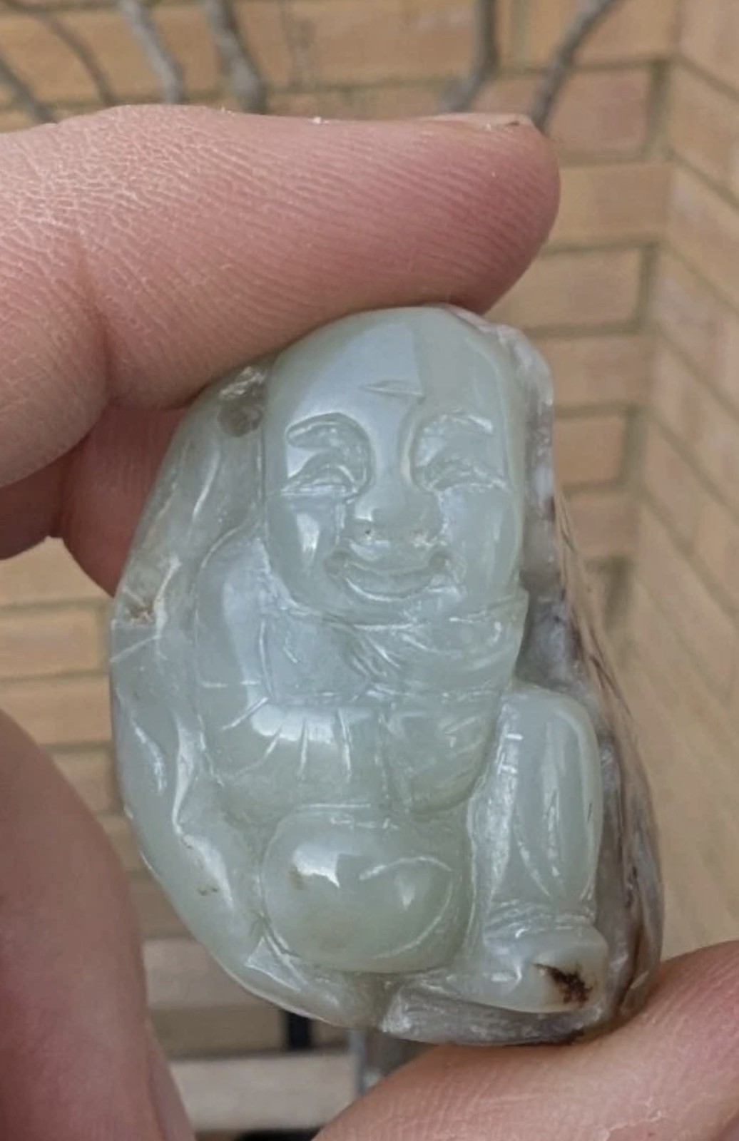 UNUSUAL CHINESE 18TH/19TH CENTURY RUSSET JADE/HARDSTONE FIGURE UNUSUAL CHINESE 18TH/19TH CENTURY RUSSET JADE/HARDSTONE FIGURE