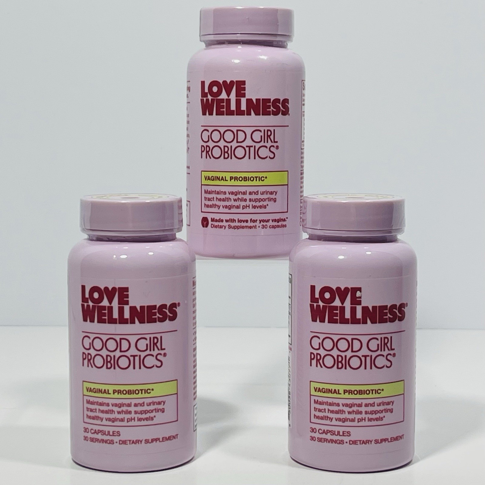 New Lot Of 3 Love Wellness Good Girl Probiotic Feminine Health 30 Count Each New Lot Of 3 Love Wellness Good Girl Probiotic Feminine Health 30 Count Each
