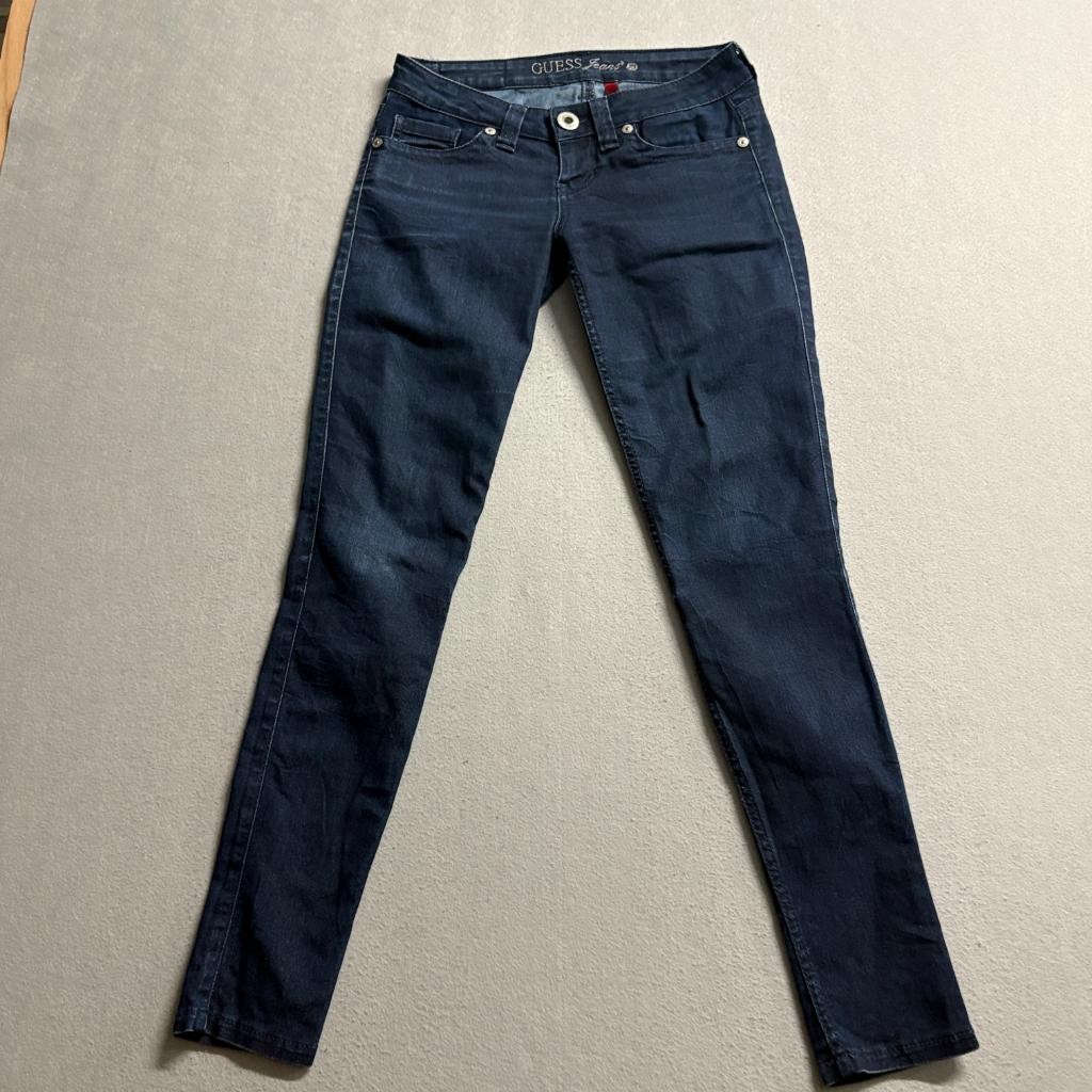 Guess Power Skinny Jeans Womens 26 Dark Wash Blue Denim Stretch Low Rise