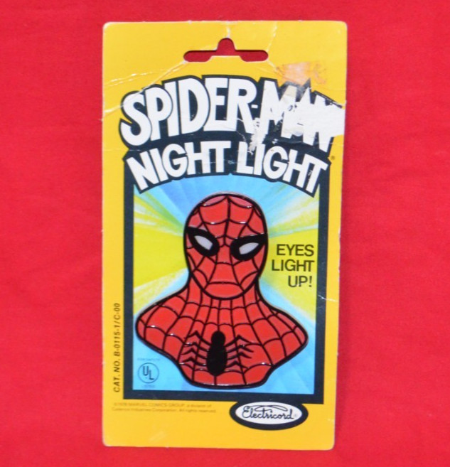 Vintage 1978 Spider-Man Night Nite Light Electricord Leviton Marvel Super Hero
