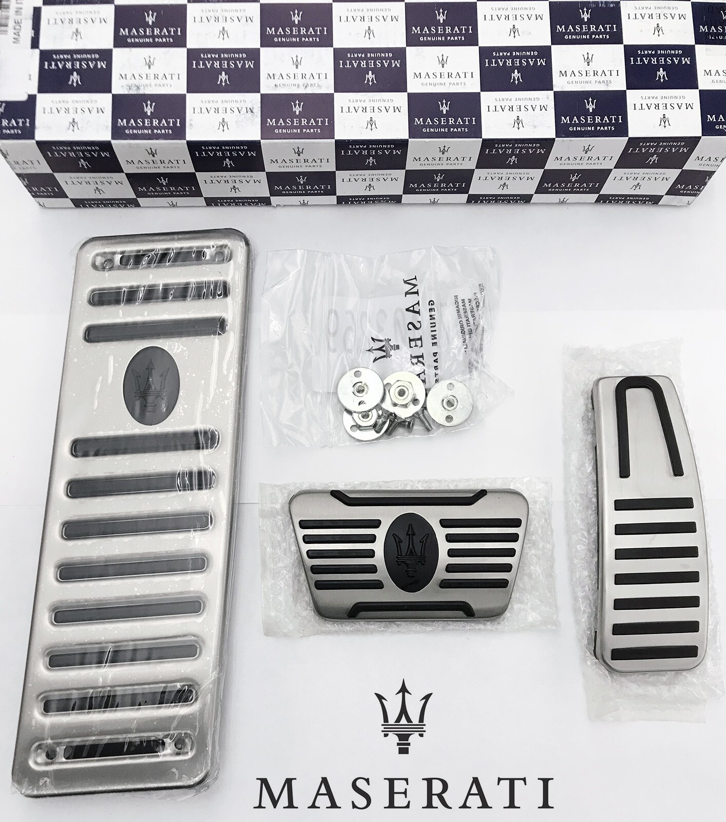 14-19 MASERATI ALUMINUM GAS & BRAKE PEDAL SET 940000745 / 940000744 LH DRIVE OEM