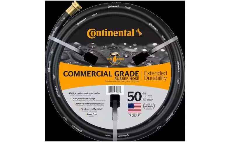Premium 5/8 In. Dia X 50 Ft. Commercial Grade Rubber Black Water Hose Premium 5/8 In. Dia X 50 Ft. Commercial Grade Rubber Black Water Hose