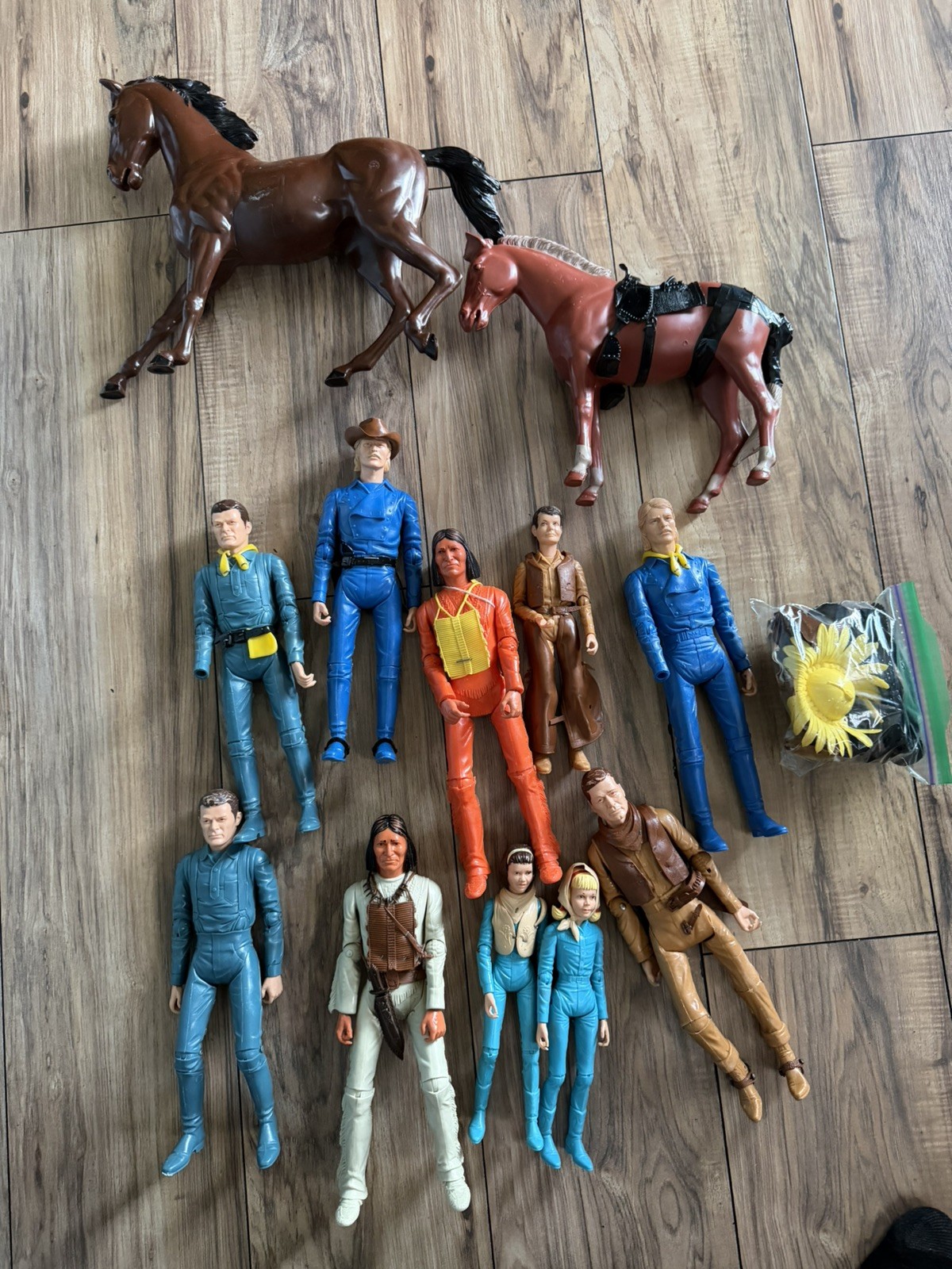 Vintage Lot Marx Toys Best of The West Johnny 10 Figures 2 Horses Accessories