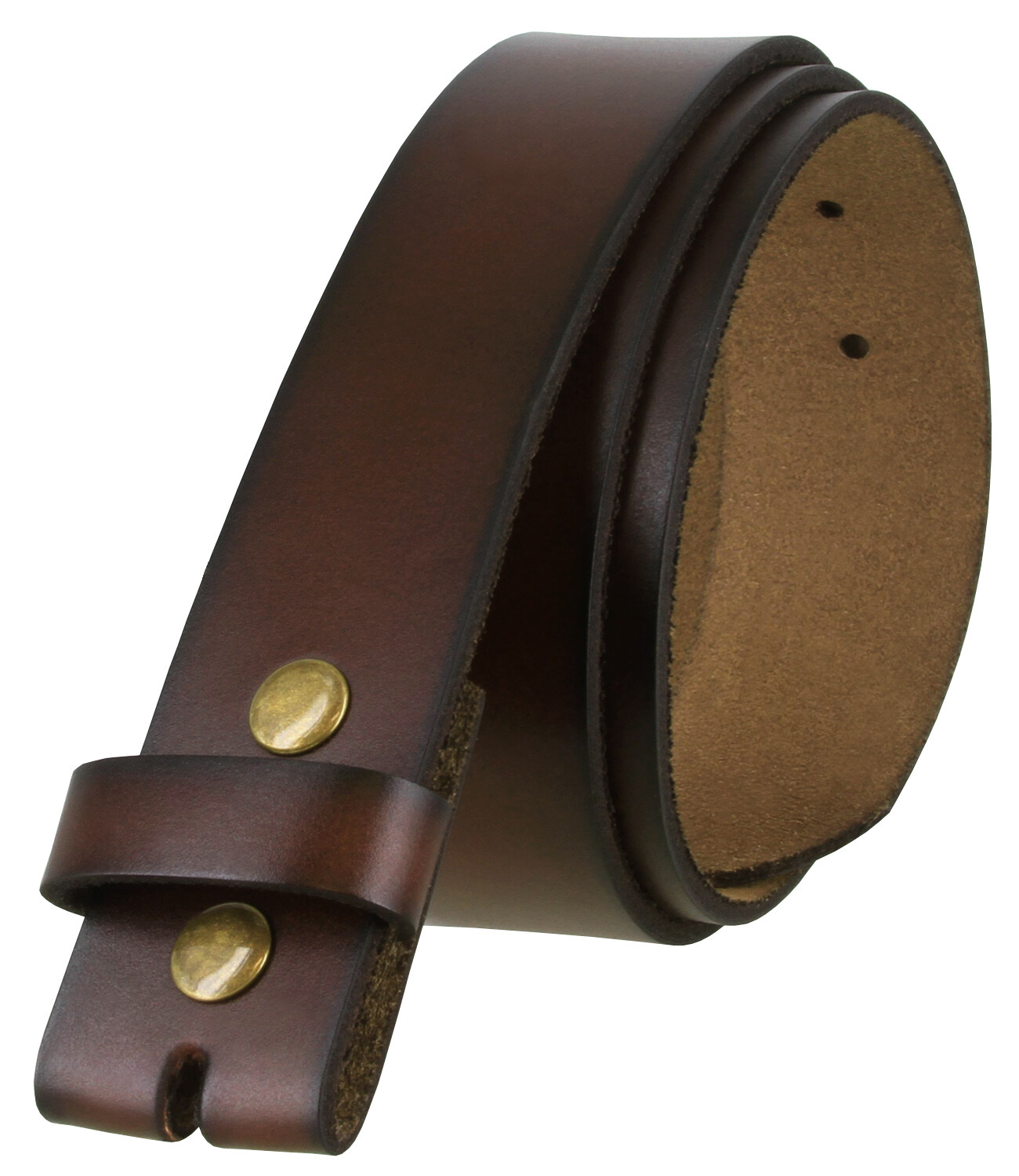 Genuine Leather Belt Strap Casual Belt with Snaps 1-1/2\