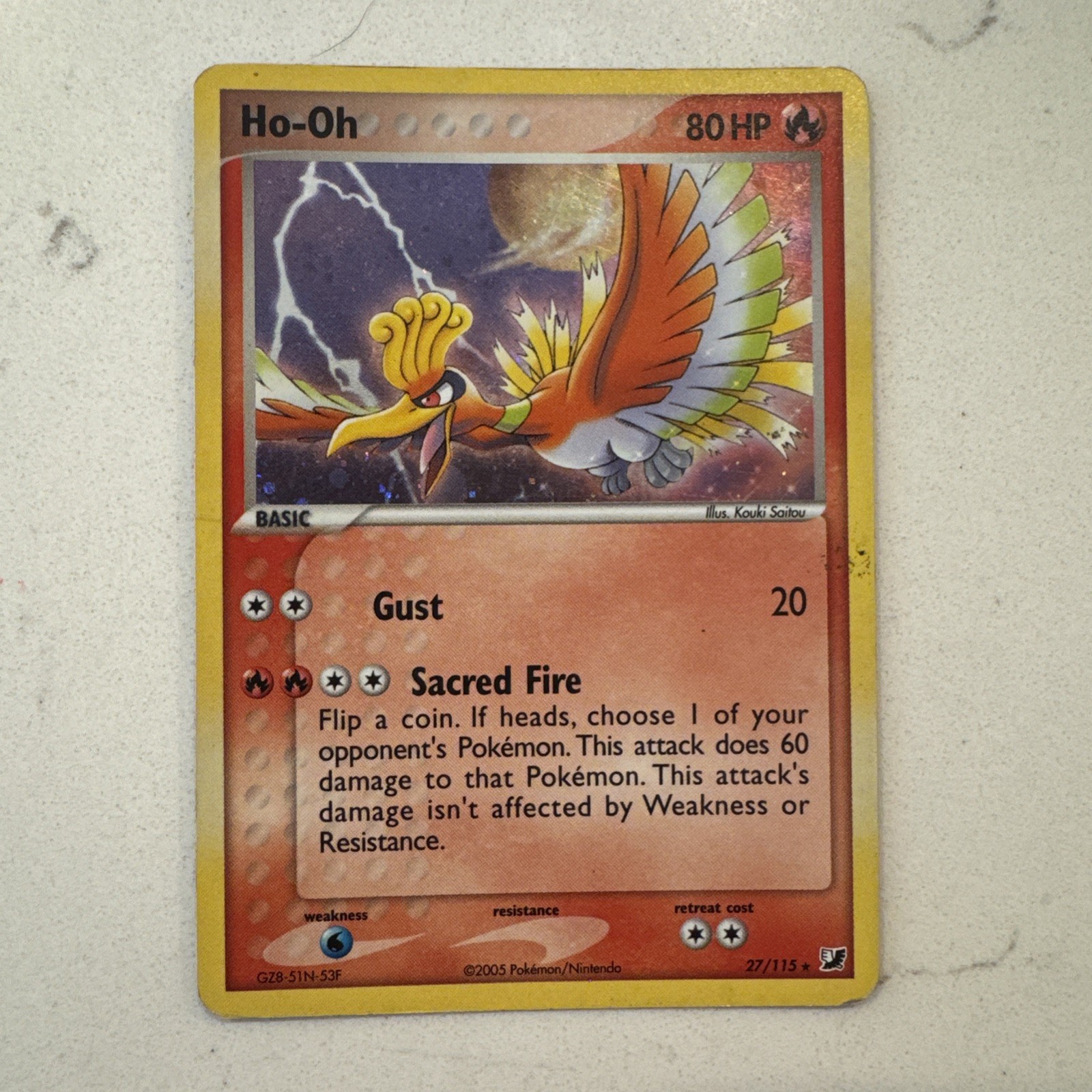 Pokemon TCG Ho-Oh 27/115 Deck Exclusives 2005 Cosmos Holo - MP/HP