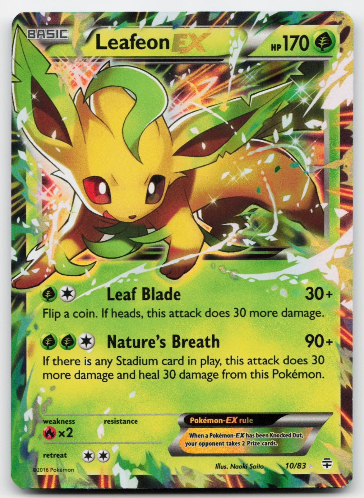 Leafeon EX 10/83 (MP) - Generations - Ultra Rare - Pokemon TCG Leafeon EX 10/83 (MP) - Generations - Ultra Rare - Pokemon TCG
