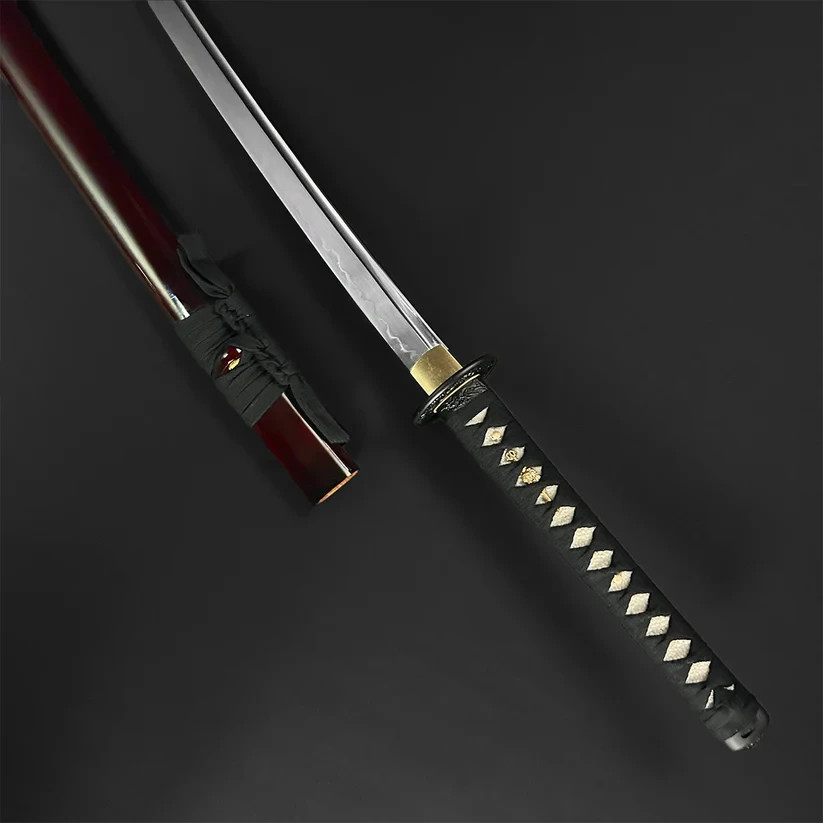 Musashi Ryu Red Katana 1060 Carbon Steel Hand Forged Clay Tempered Sword