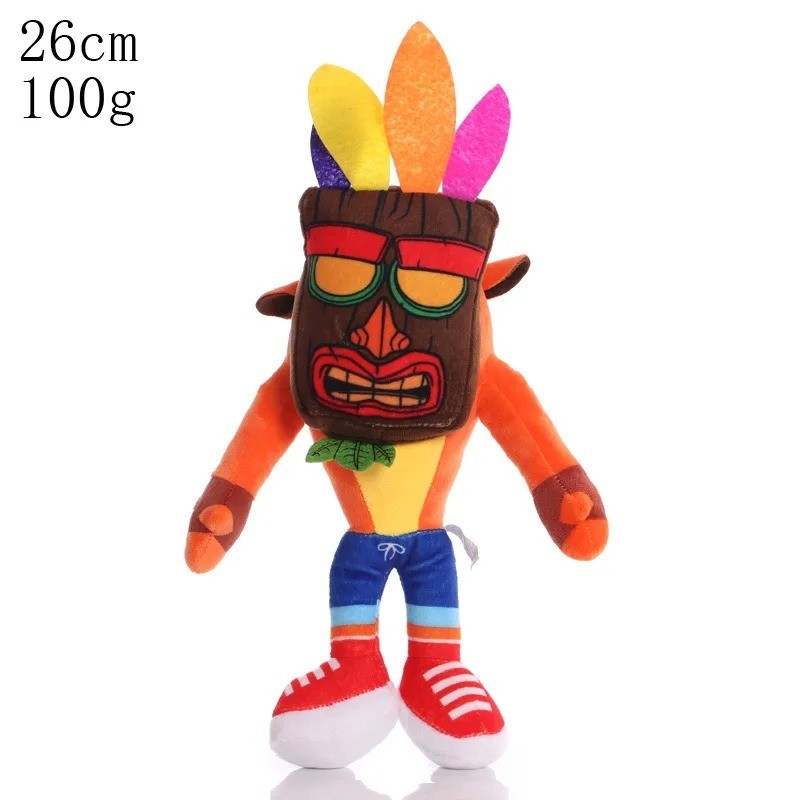 26cm New Arrival Anime Crash Bandicoot Plush Toys Cartoon Animal Aku Aku Crash S