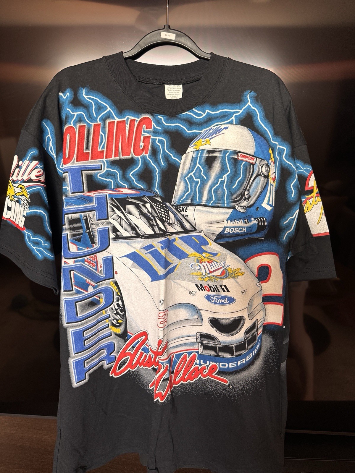1997 Rusty Wallace Lightning AOP NASCAR Racing Vintage Deadstock 25X33 Made USA