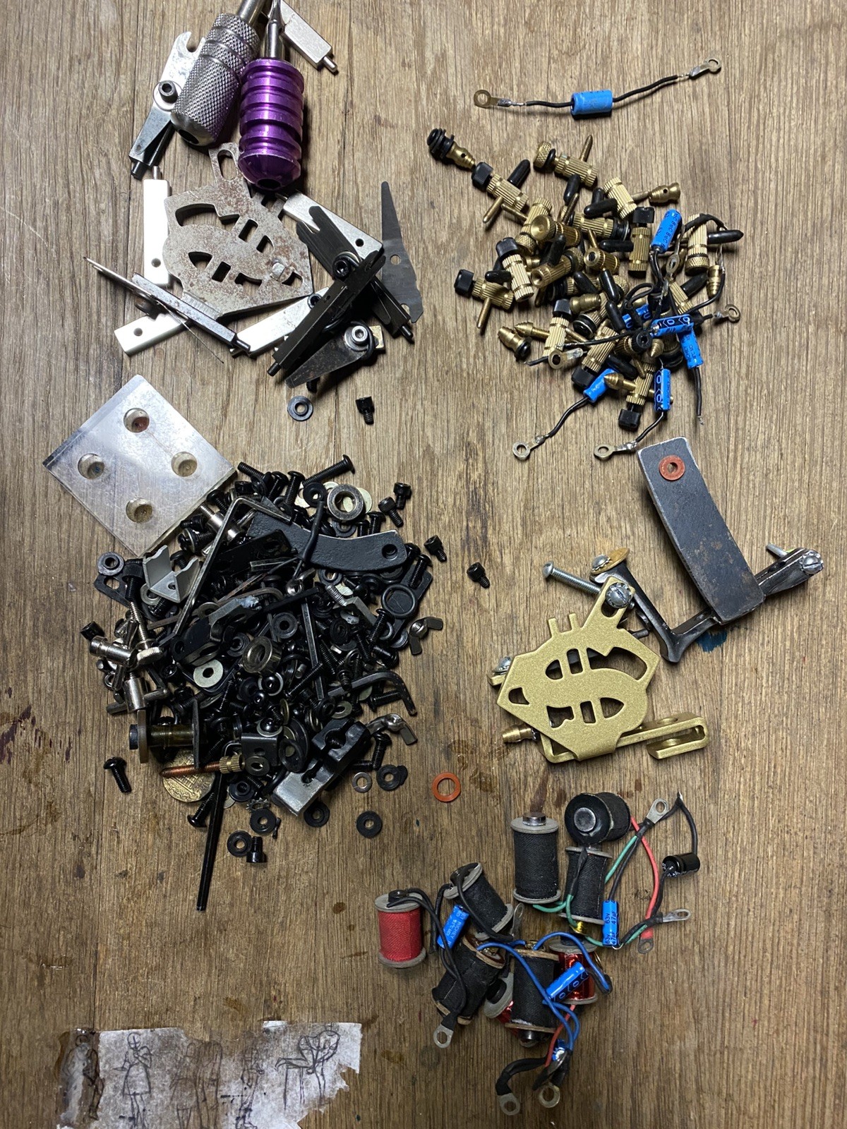Lot used Tattoo Machine parts Lot used Tattoo Machine parts