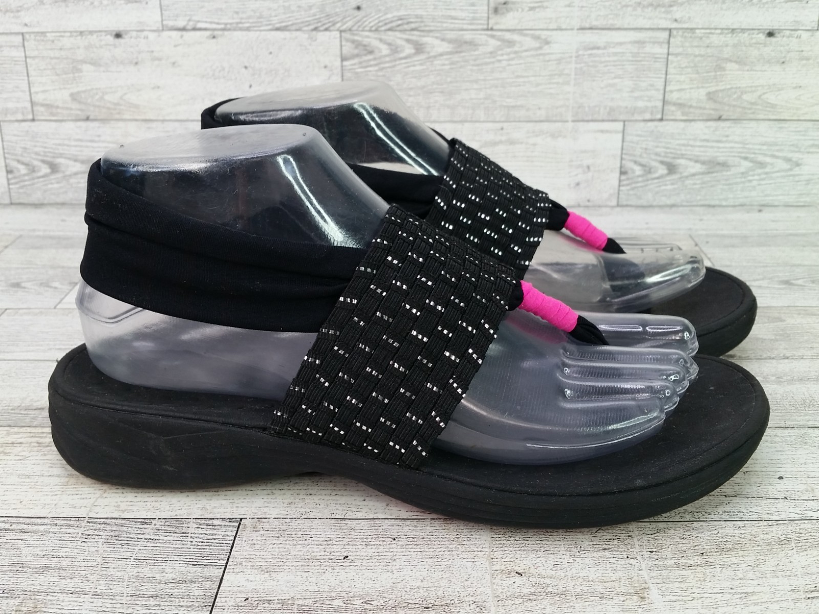 Women\'s Vionic Sandals Serene Tia Pink Black Shoes Sling Orthotic Flip Flop Sz 7 Women\'s Vionic Sandals Serene Tia Pink Black Shoes Sling Orthotic Flip Flop Sz 7