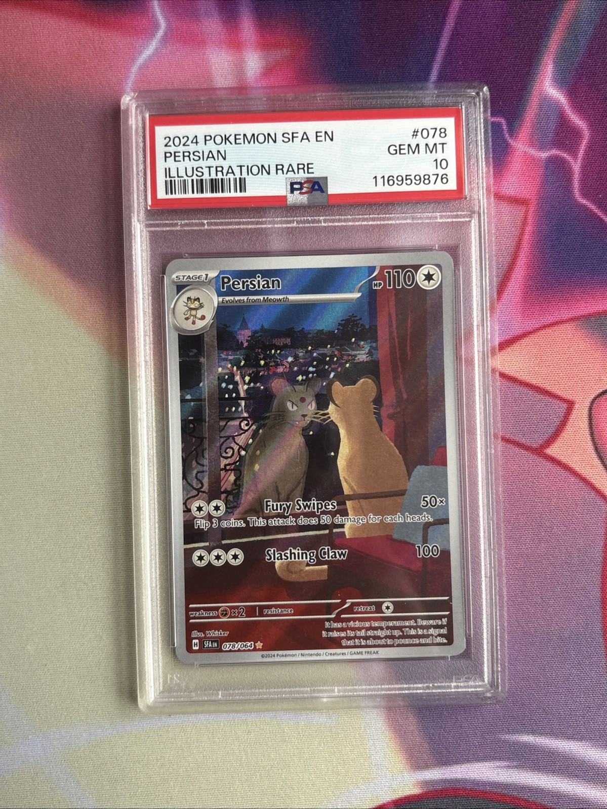 Pokemon TCG Persian 078/064 Shrouded Fable Illustration Rare Holo PSA 10 EN 2024 Pokemon TCG Persian 078/064 Shrouded Fable Illustration Rare Holo PSA 10 EN 2024