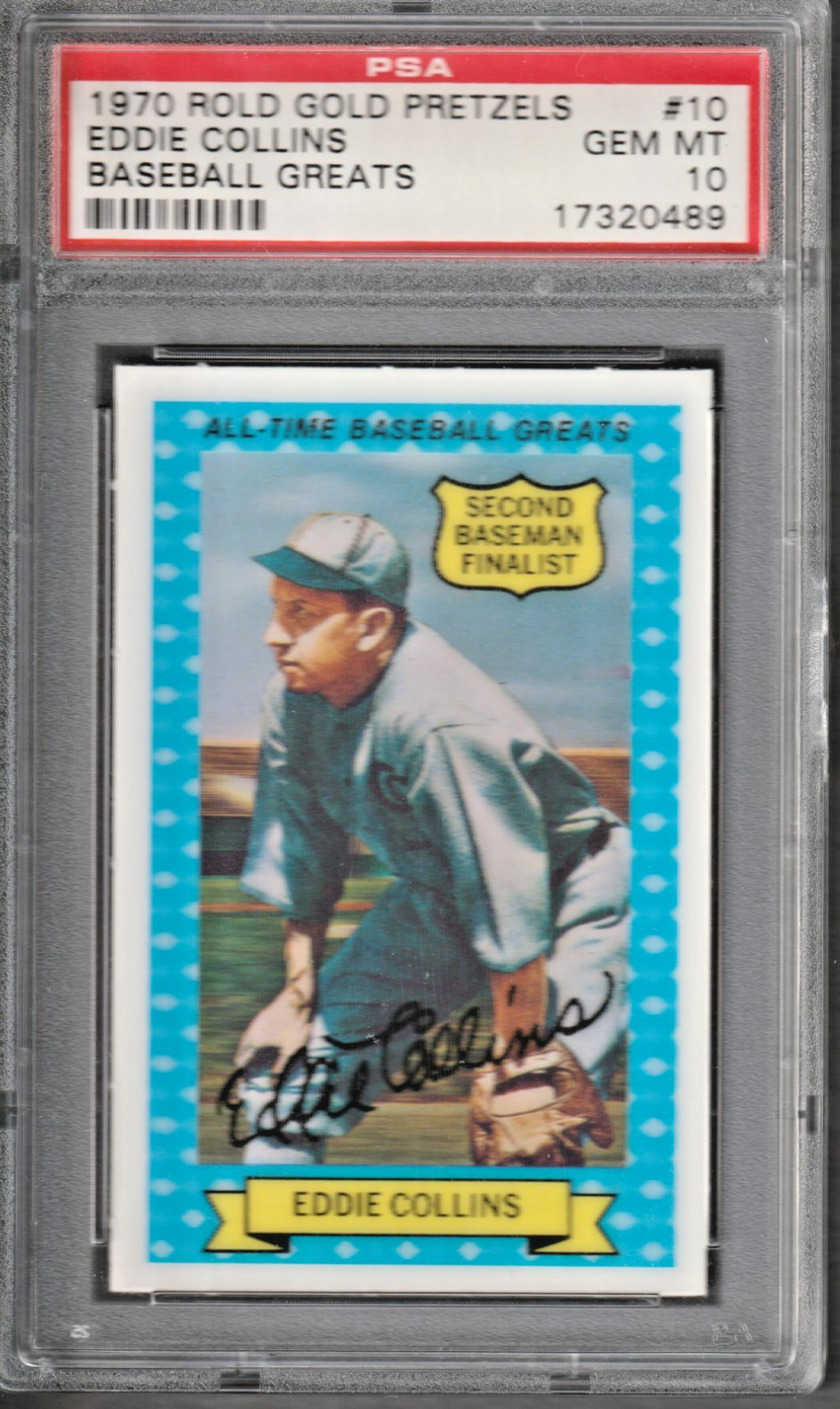 1970 Rold Gold Pretzels #10 Eddie Collins PSA 10 Gem Mint ATG Baseball HOF: Rare