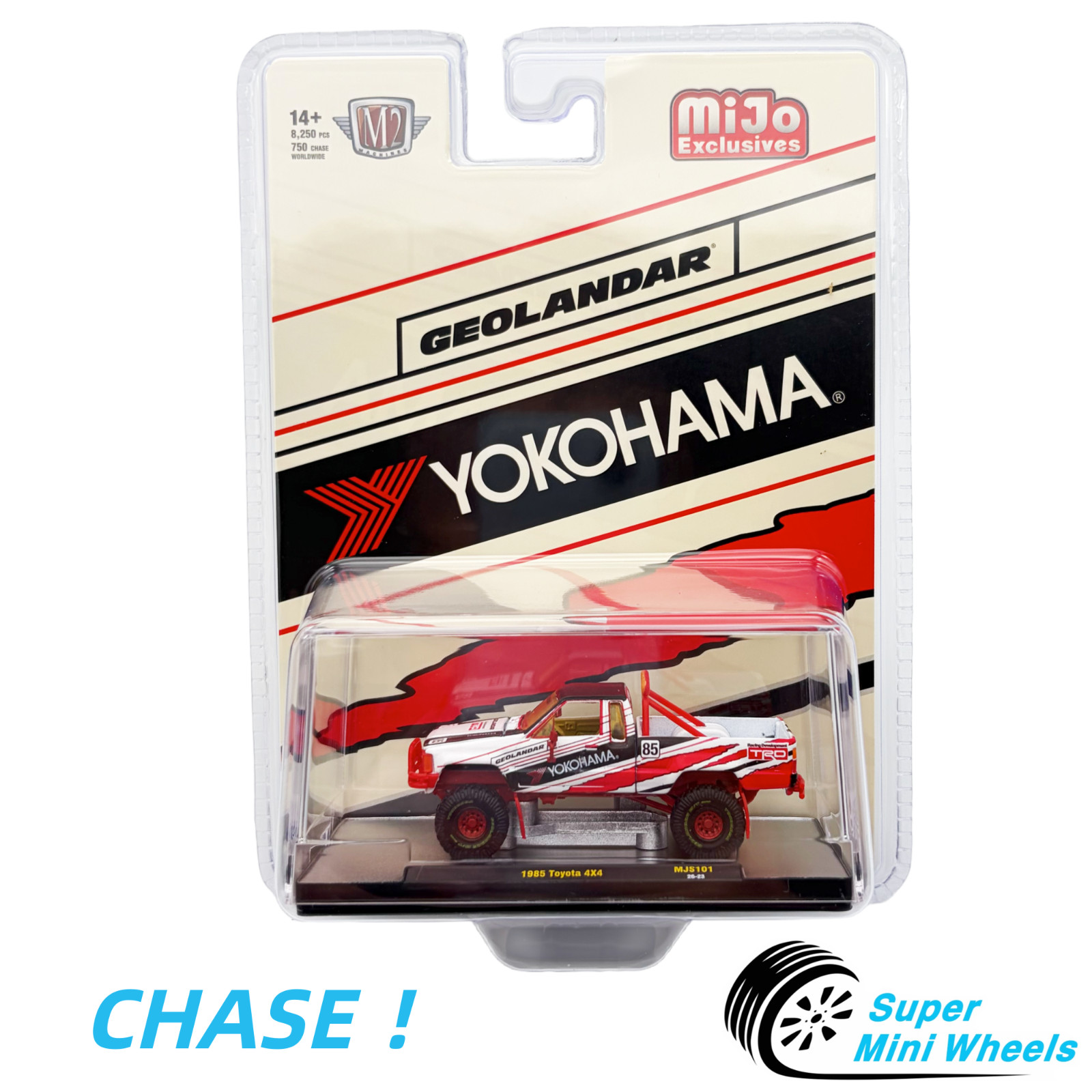 CHASE  M2 Machines 1:64 1985 Toyota 4×4 Off-Road Pickup Yokohama Geolandar