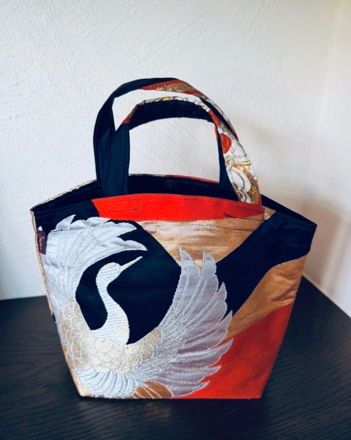 Japan Upcycled Vintage Kimono Obi Handbag Retro Japanese Style Silk Tote