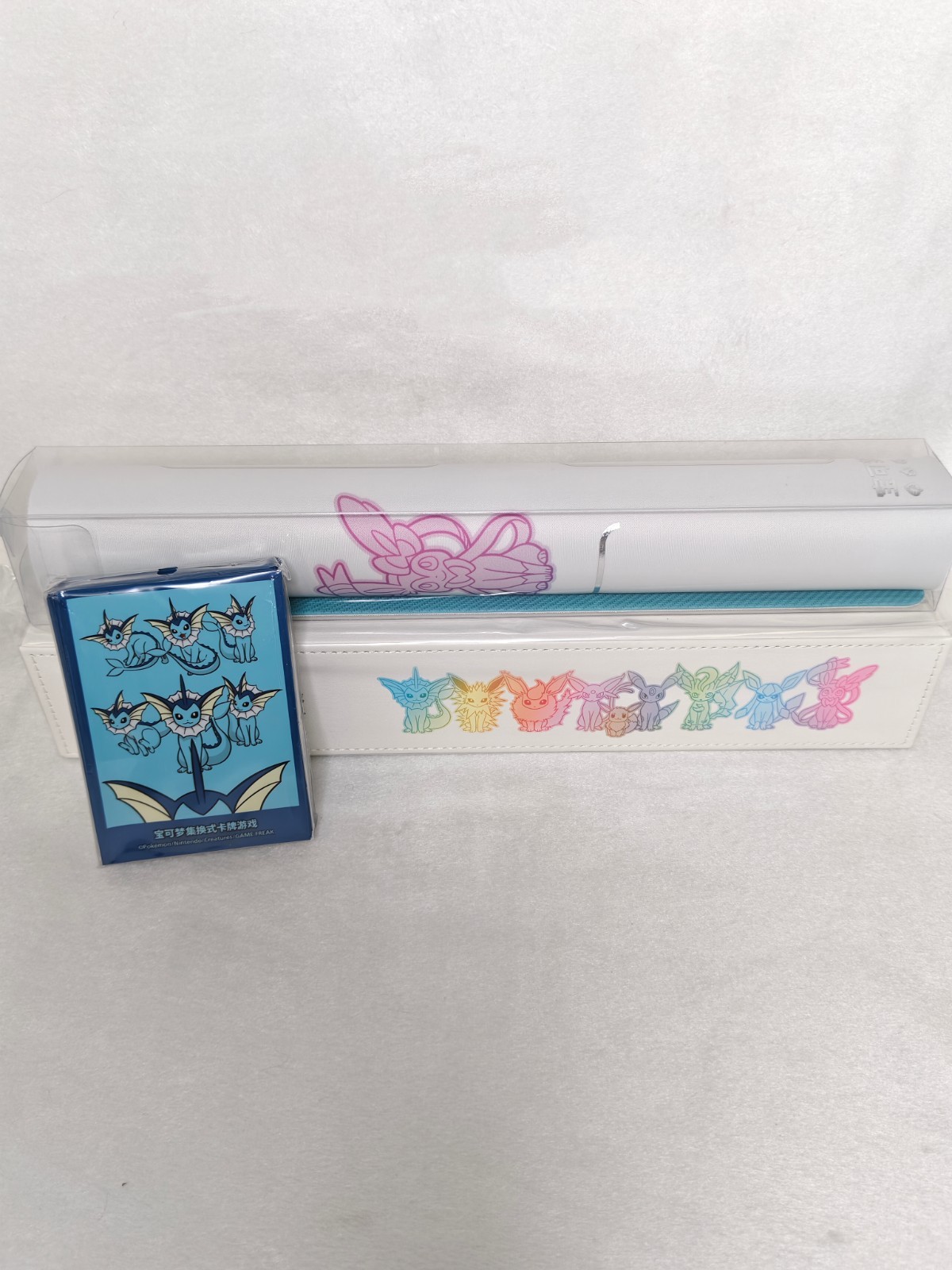 Pokemon Chinese EEVEE Theme Playmat Storage box From Gift Box & Card sleeve