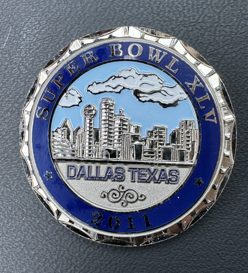 Super Bowl XLV Dallas PD Police Challenge Coin Green Bay Packers VS Steelers NFL