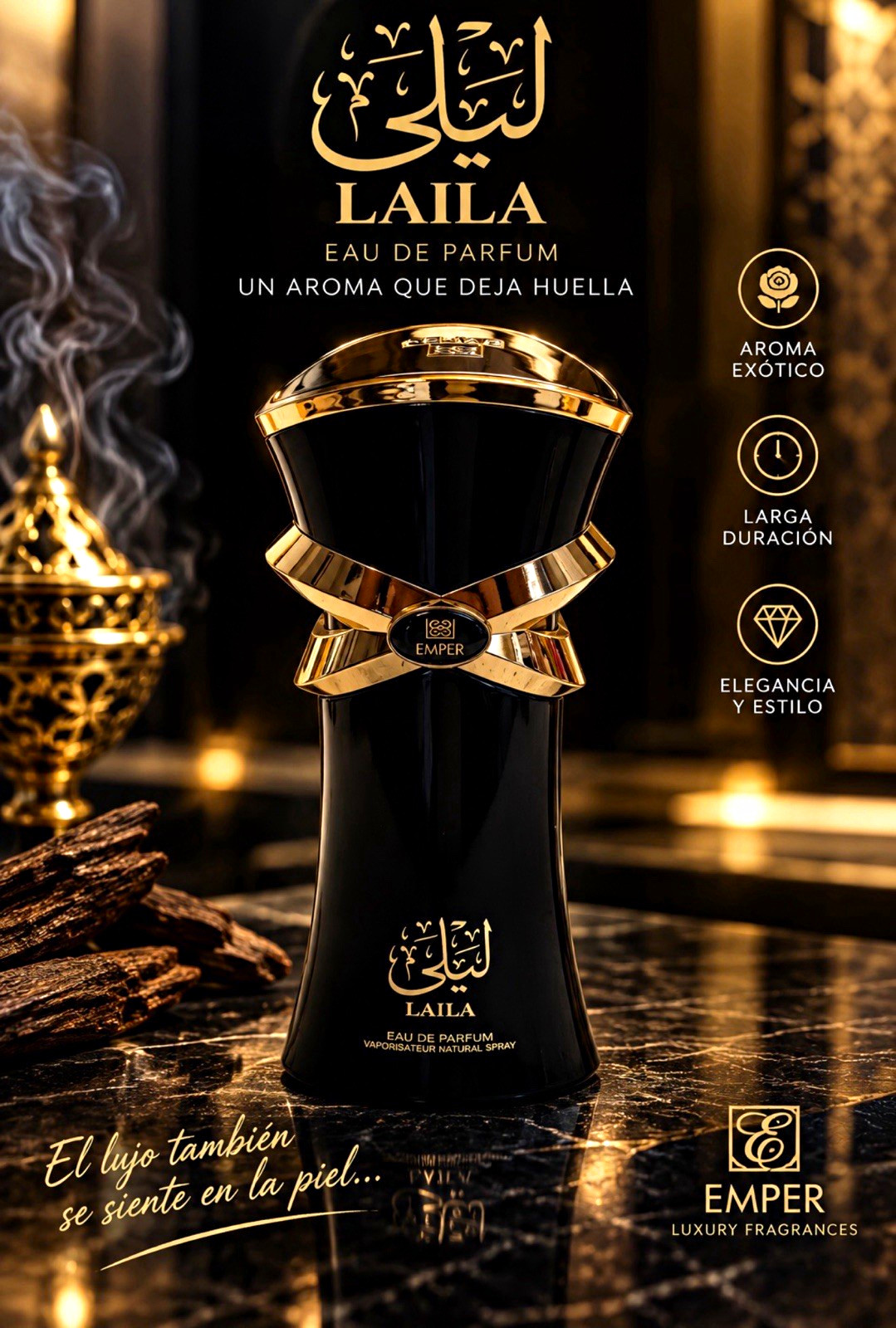 EMPER LAILA Eau de Parfum Spray 3.4 fl oz Long Lasting New with Box EMPER LAILA Eau de Parfum Spray 3.4 fl oz Long Lasting New with Box