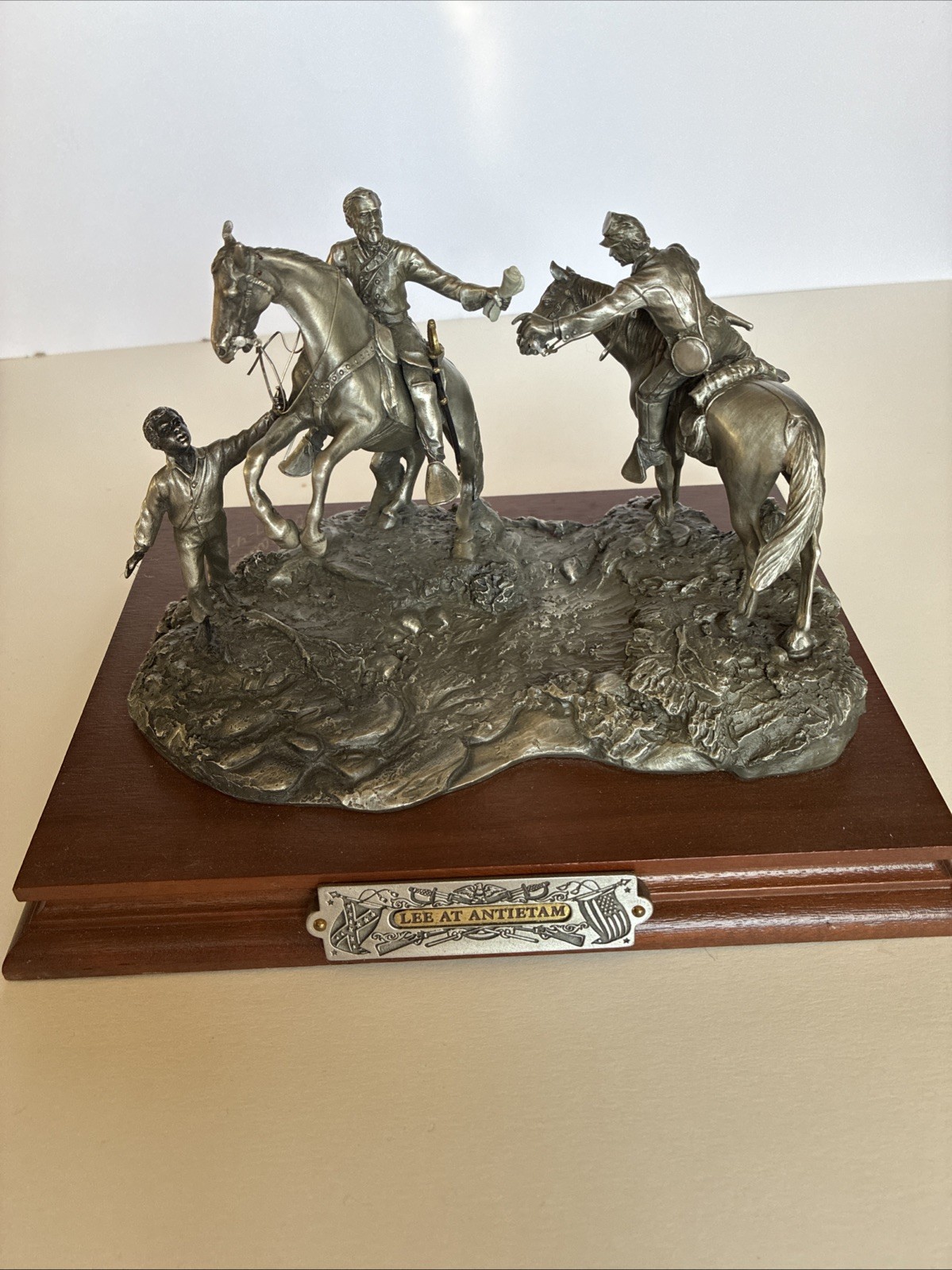 Chilmark FJ Barnum Lee At Antietam Pewter Civil War Sculpture Signed Num 1874 Chilmark FJ Barnum Lee At Antietam Pewter Civil War Sculpture Signed Num 1874