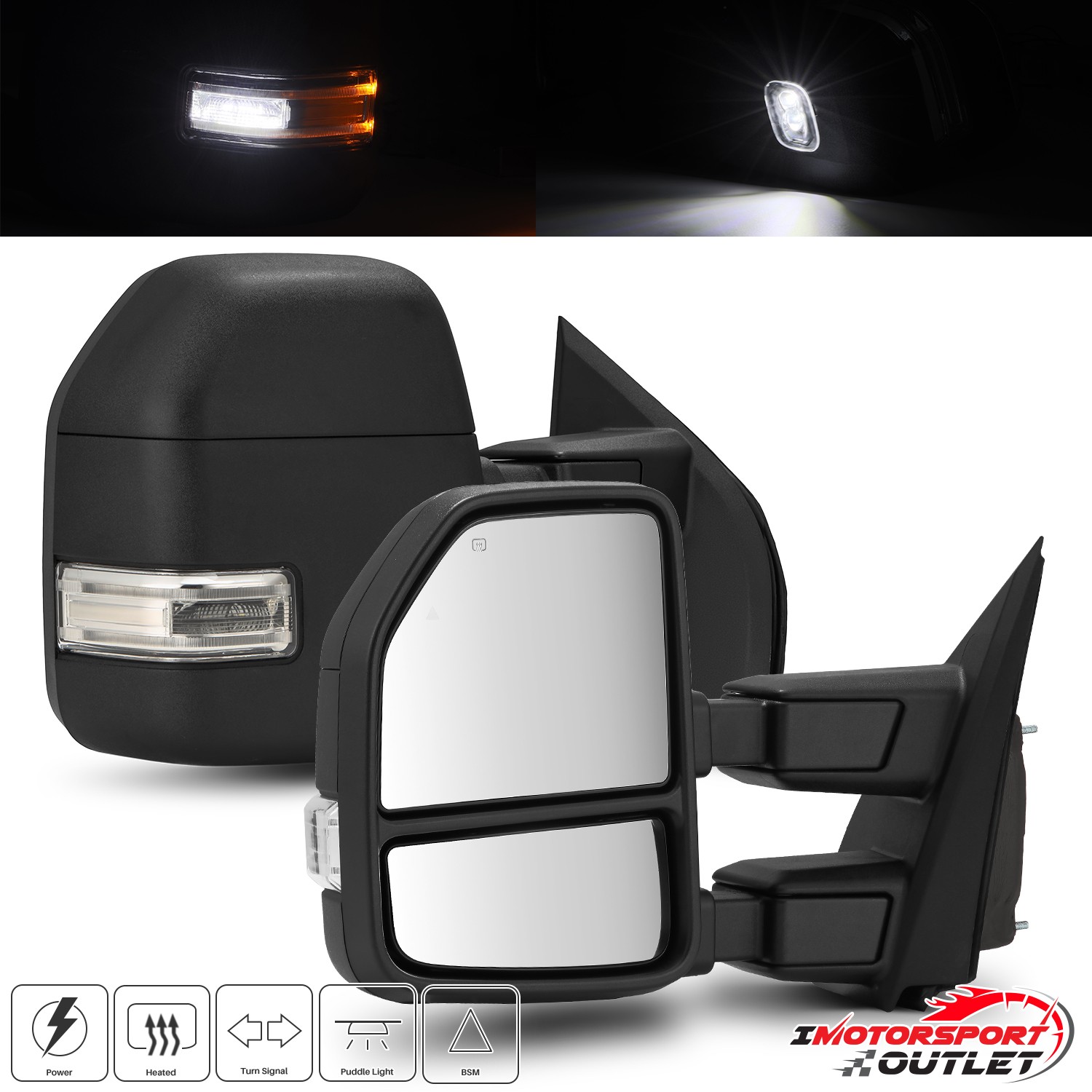 Fit2021-2025 Ford F150 Power Heated Towing Mirrors Turn Signal BSM 1PCRight