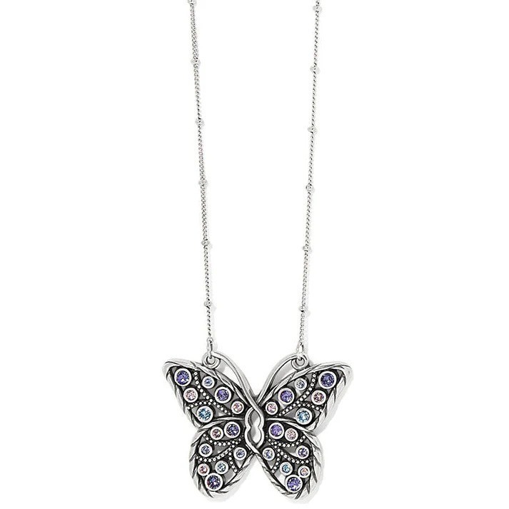 Brighton Halo Gems Monarch Butterfly Necklace Style JM7564 $78