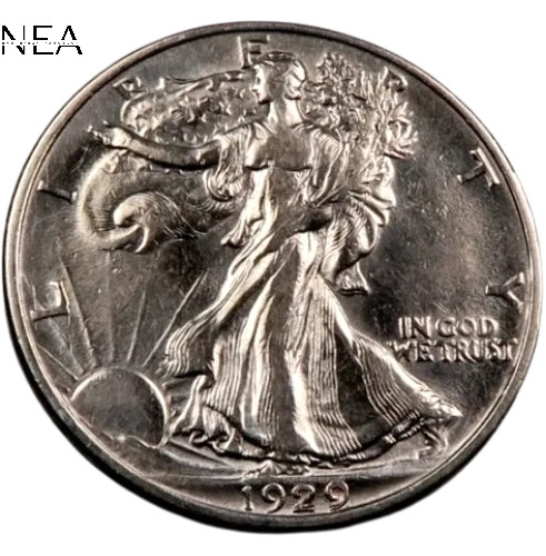 1929-S Walking Liberty Half Dollar ~ XF/AU ~ Semi-Key Date ~ 90% Silver
