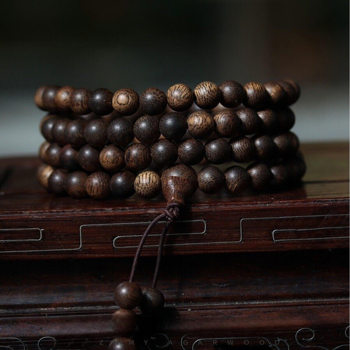 Natural Brunei old material Agarwood 6mm*108pcs strings Buddha beads rosary bead