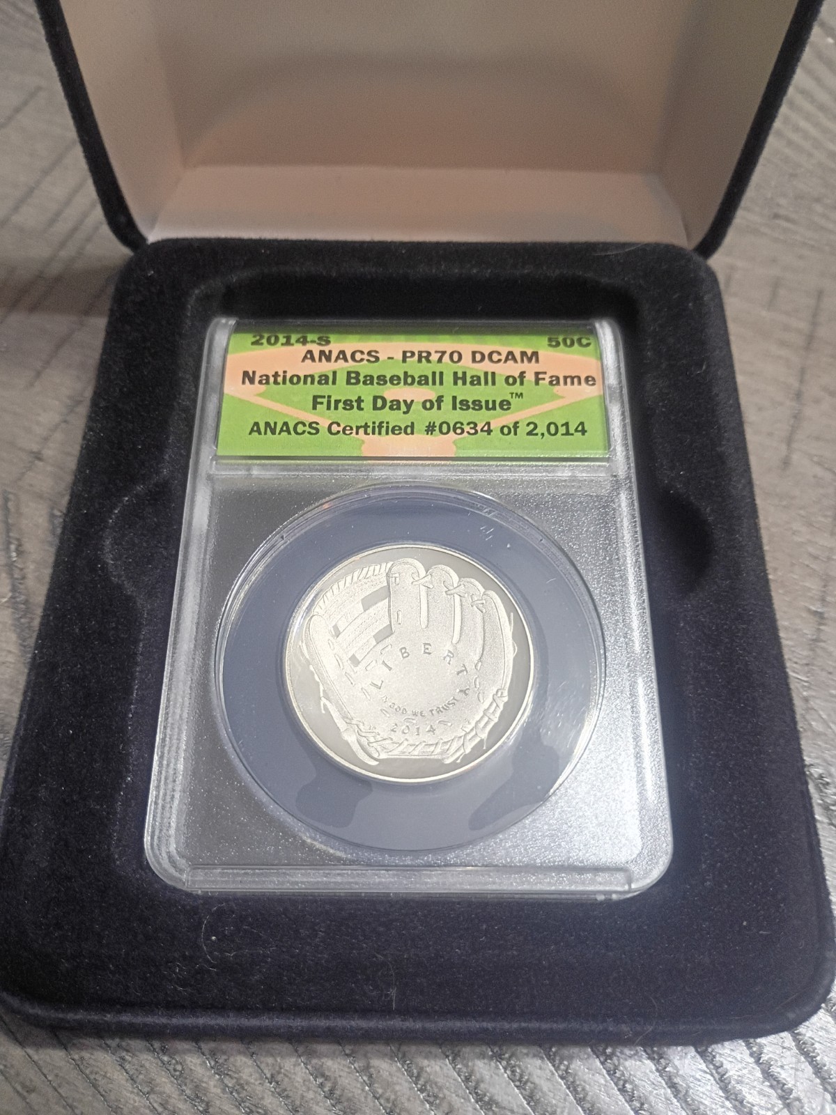 2014 P National Baseball Hall of Fame Coin First Day of Issue ANACS PR70 DCAM 2014 P National Baseball Hall of Fame Coin First Day of Issue ANACS PR70 DCAM