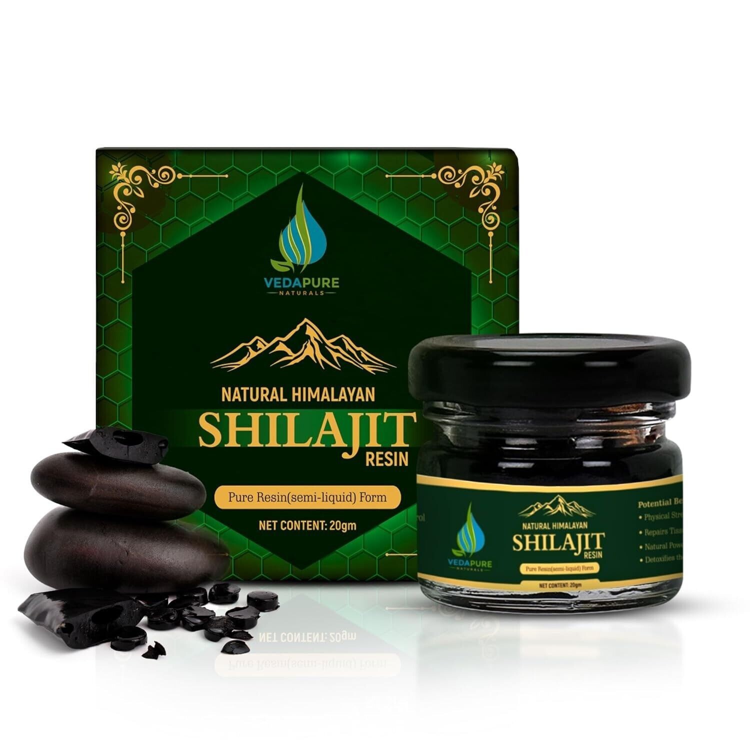 2x VEDAPURE Pure & Original 100% Ayurvedic Himalayan Shilajit Resin 20g 2x VEDAPURE Pure & Original 100% Ayurvedic Himalayan Shilajit Resin 20g