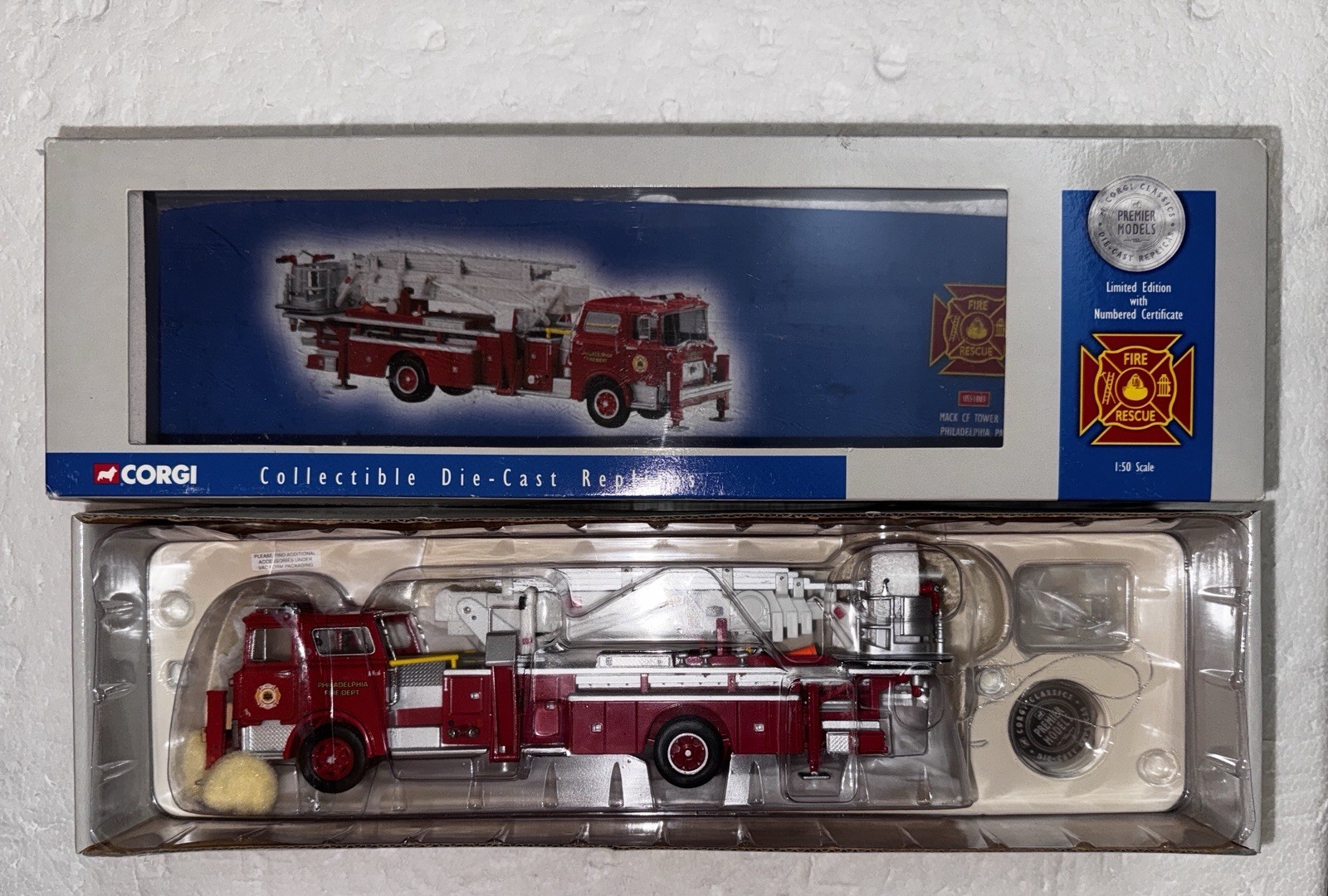 CORGI HEROES 1:50 MACK CF AERIAL TOWER PHILADELPHIA CORGI HEROES 1:50 MACK CF AERIAL TOWER PHILADELPHIA