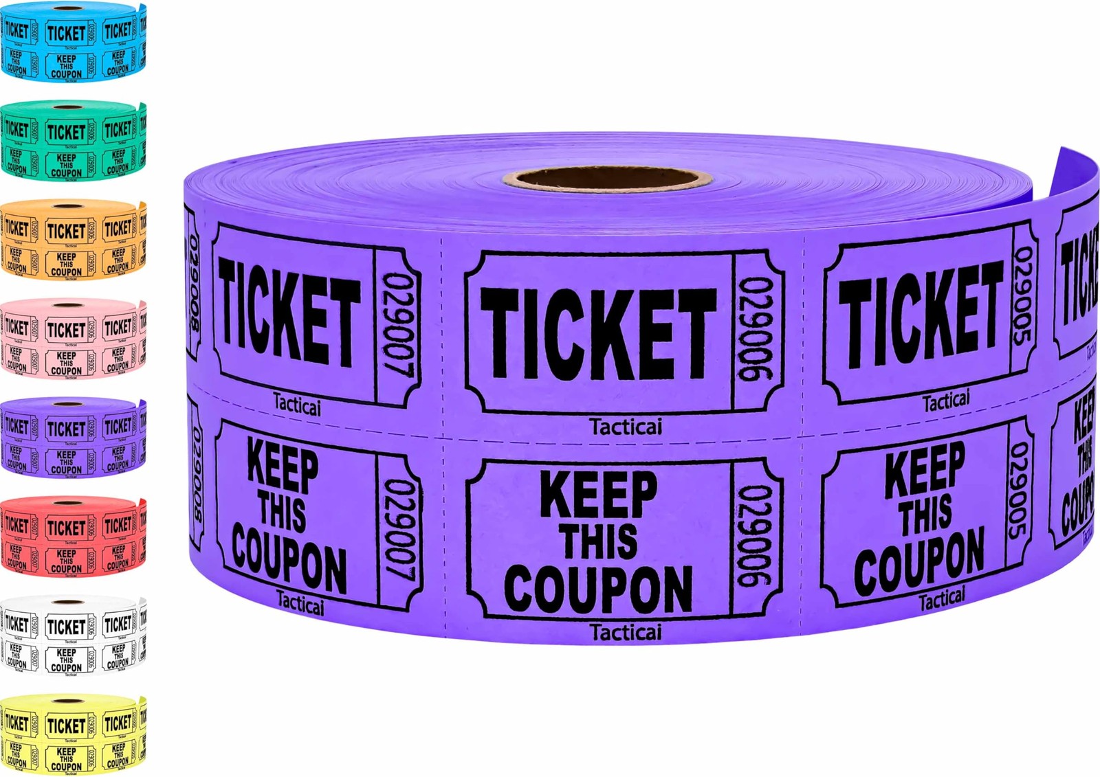 1000 Tacticai Raffle Tickets, Purple , Double Roll, Ticket for Events, Entry 1000 Tacticai Raffle Tickets, Purple , Double Roll, Ticket for Events, Entry