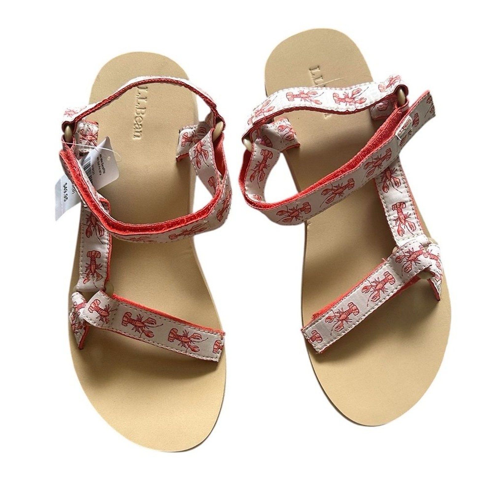 L.L.BEAN MAINE ISLE SARAFITZ 4 POINT SANDAL LOBSTER PRINT 11