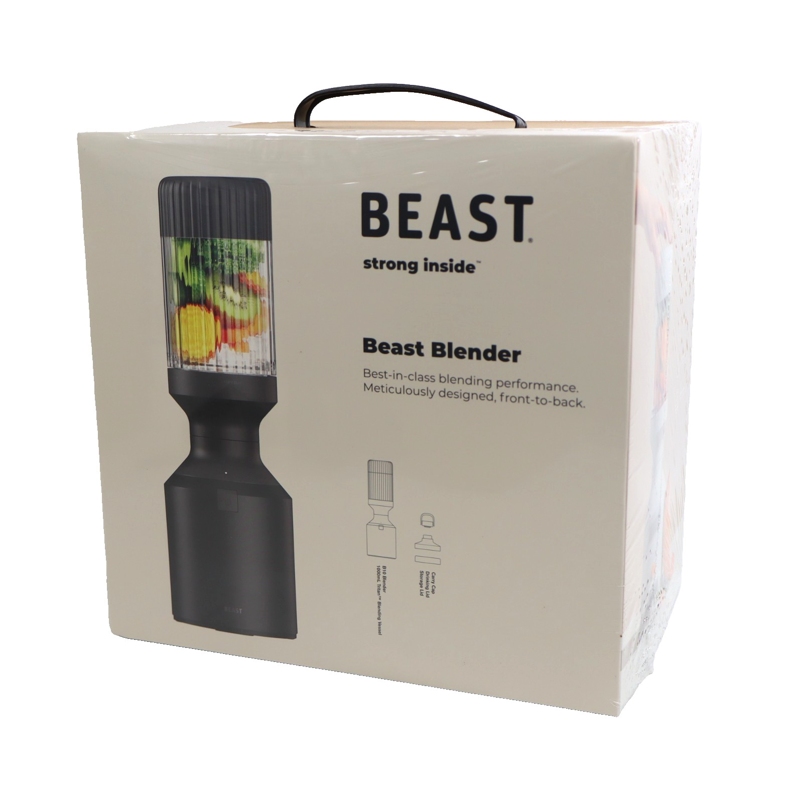 Beast Blender B10 1000mL Tritan Blending Vessel w/ Carry Cap & Lids, Black Beast Blender B10 1000mL Tritan Blending Vessel w/ Carry Cap & Lids, Black