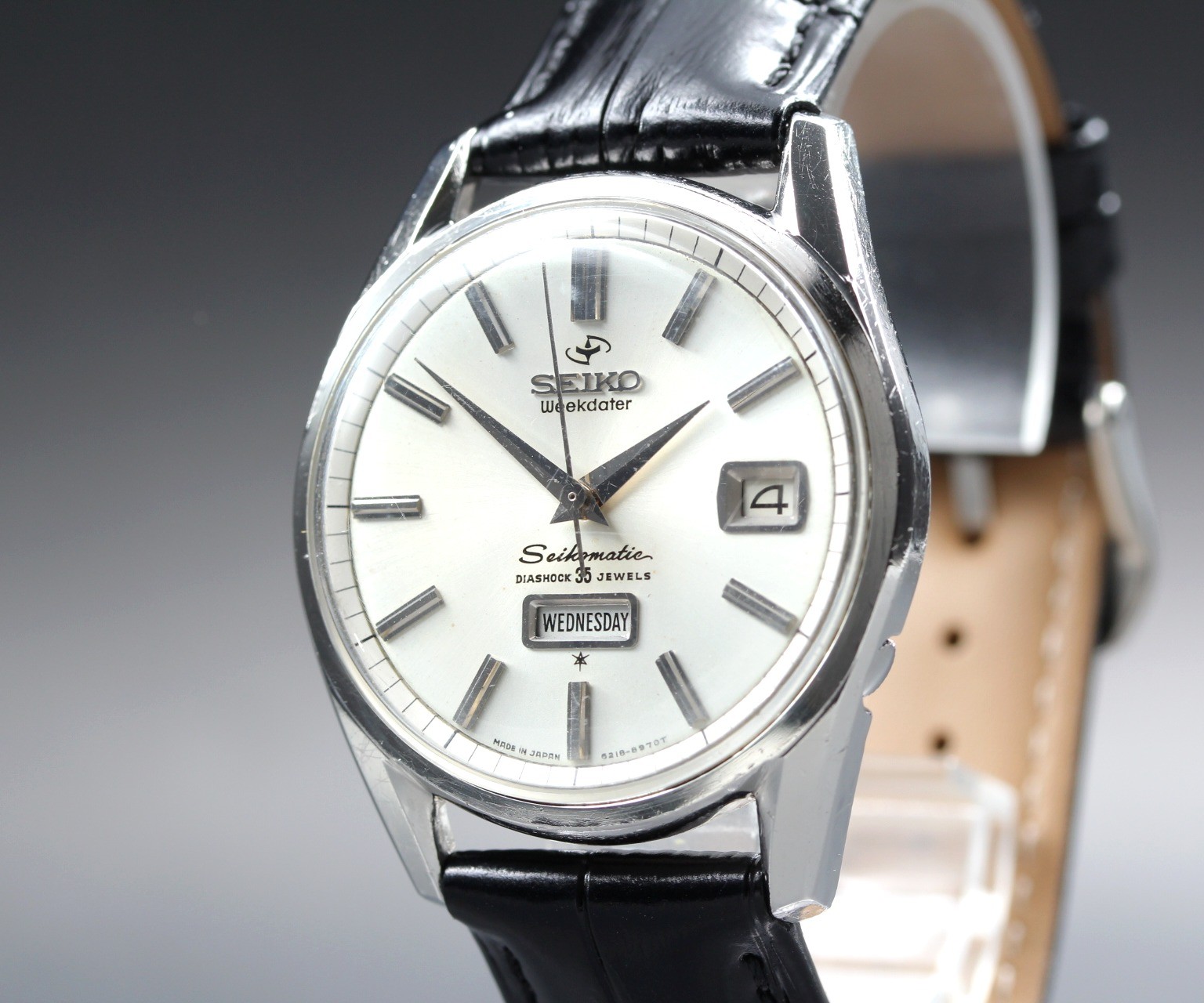 Vintage 1964 *Exc+5* SEIKO Seikomatic Weekdater 6218-8971 36mm AT Mens Watch JPN