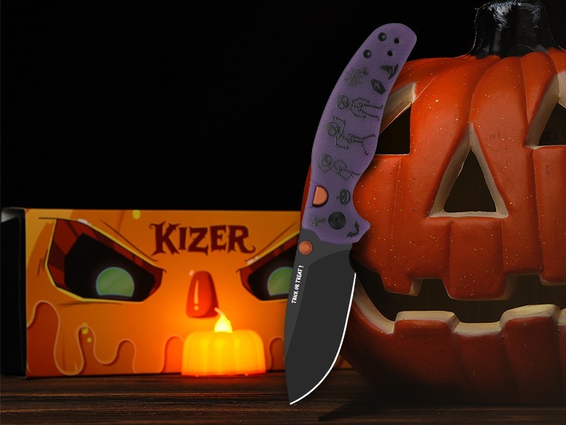 Kizer Sheepdog C01C 2.9 BD Folding Knife ELMAX Blade GIDG10 Handle Halloween