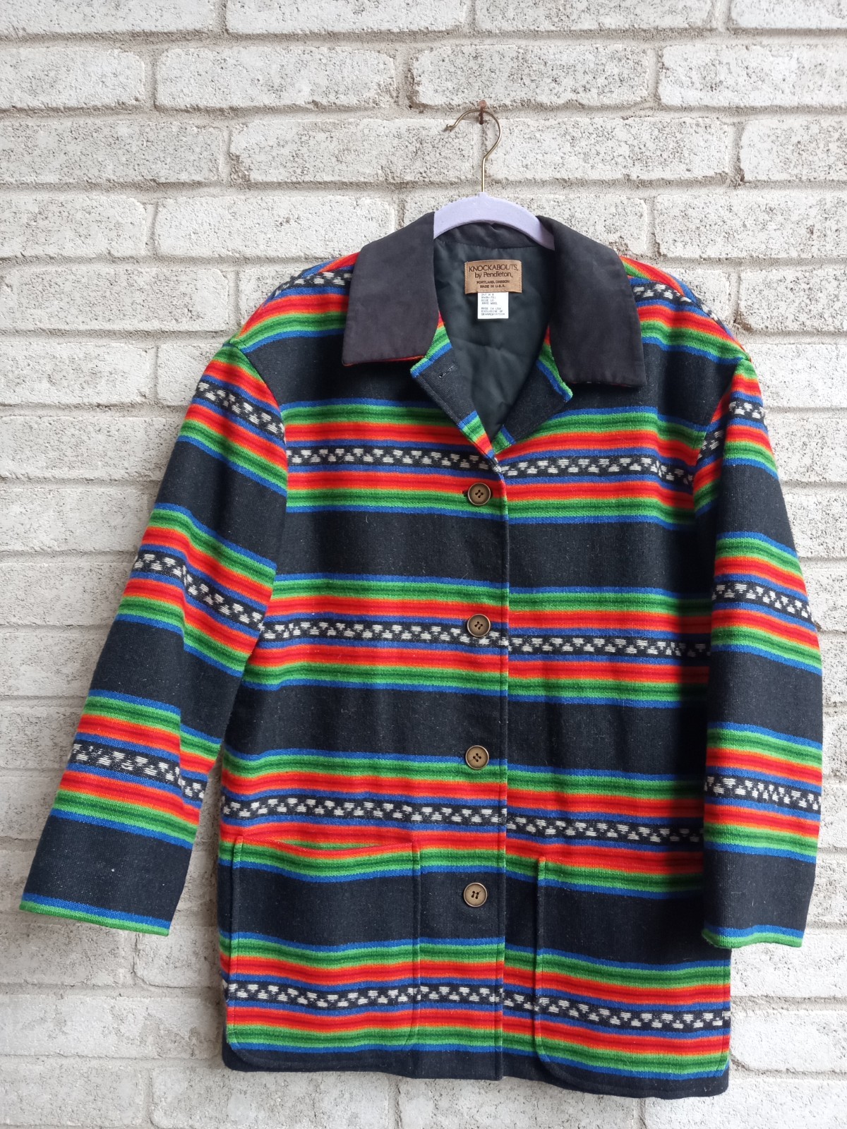 Vintage Knockabouts by Pendleton Aztec Southwestern Wool Coat size 10 (Medium)