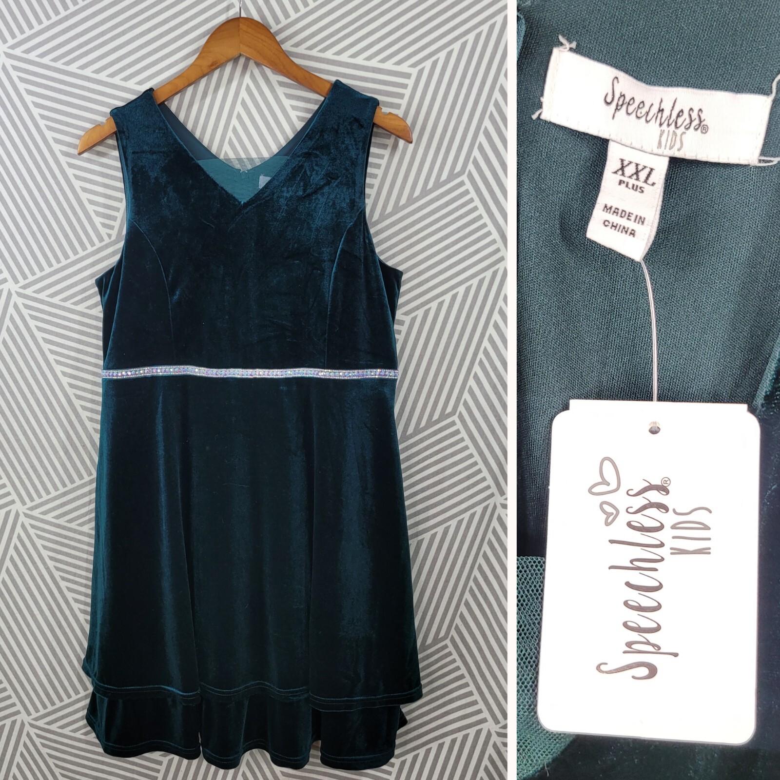 New Speechless Sleeveless Girls Dress Size XXL Green Velvet special event NWT New Speechless Sleeveless Girls Dress Size XXL Green Velvet special event NWT