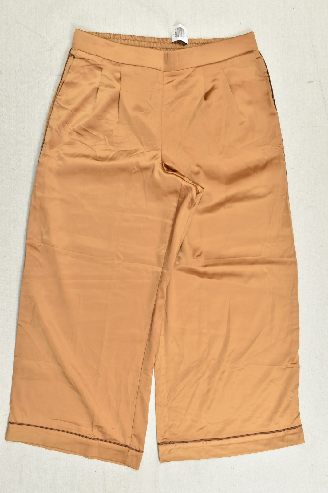 Torrid Women\'s Wide Leg Streaky Satin High Rise Pant Lion Brown Size 0 Regular