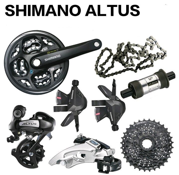 Shimano Altus M310 3x8 Speed Groupset 7pcs Shifter Derailleur Crank Cassette MTB Shimano Altus M310 3x8 Speed Groupset 7pcs Shifter Derailleur Crank Cassette MTB