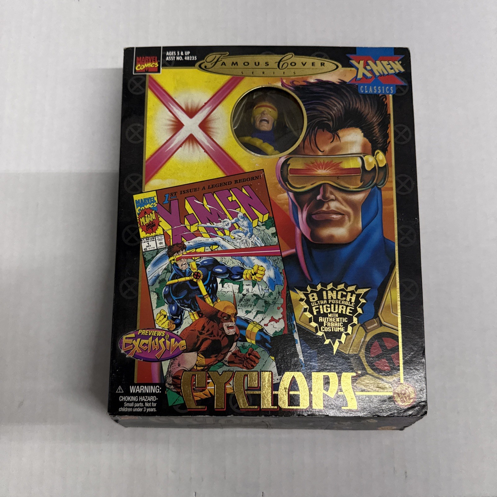 1998 Toybiz Marvel Comics FAMOUS COVERS CYCLOPS X-MEN NEW Damaged Box