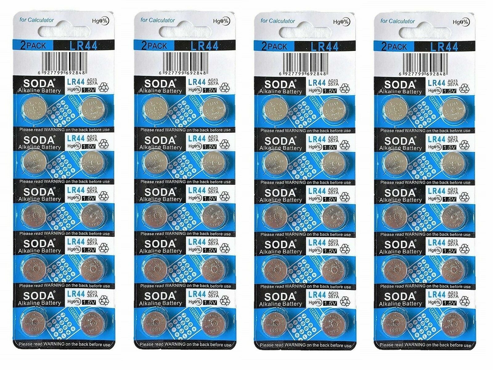 40 pieces LR44 AG13 357A 157 303 A76 L1154 1.55V Alkaline Battery SODA 40 pieces LR44 AG13 357A 157 303 A76 L1154 1.55V Alkaline Battery SODA
