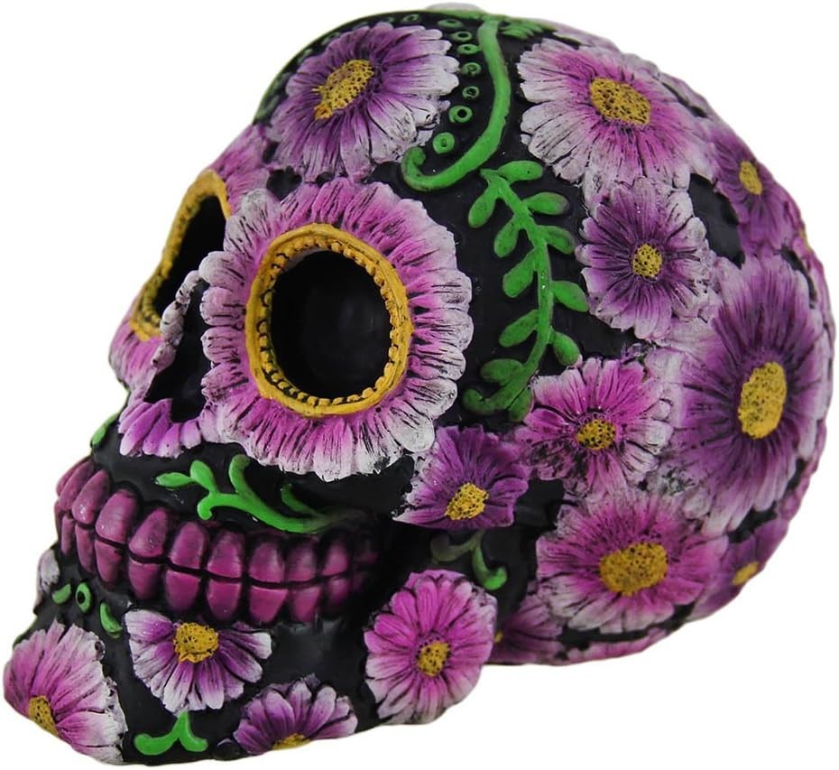 Day of the Dead Sugar Skull Coin Bank – Black & Pink Dia de los Muertos Deco