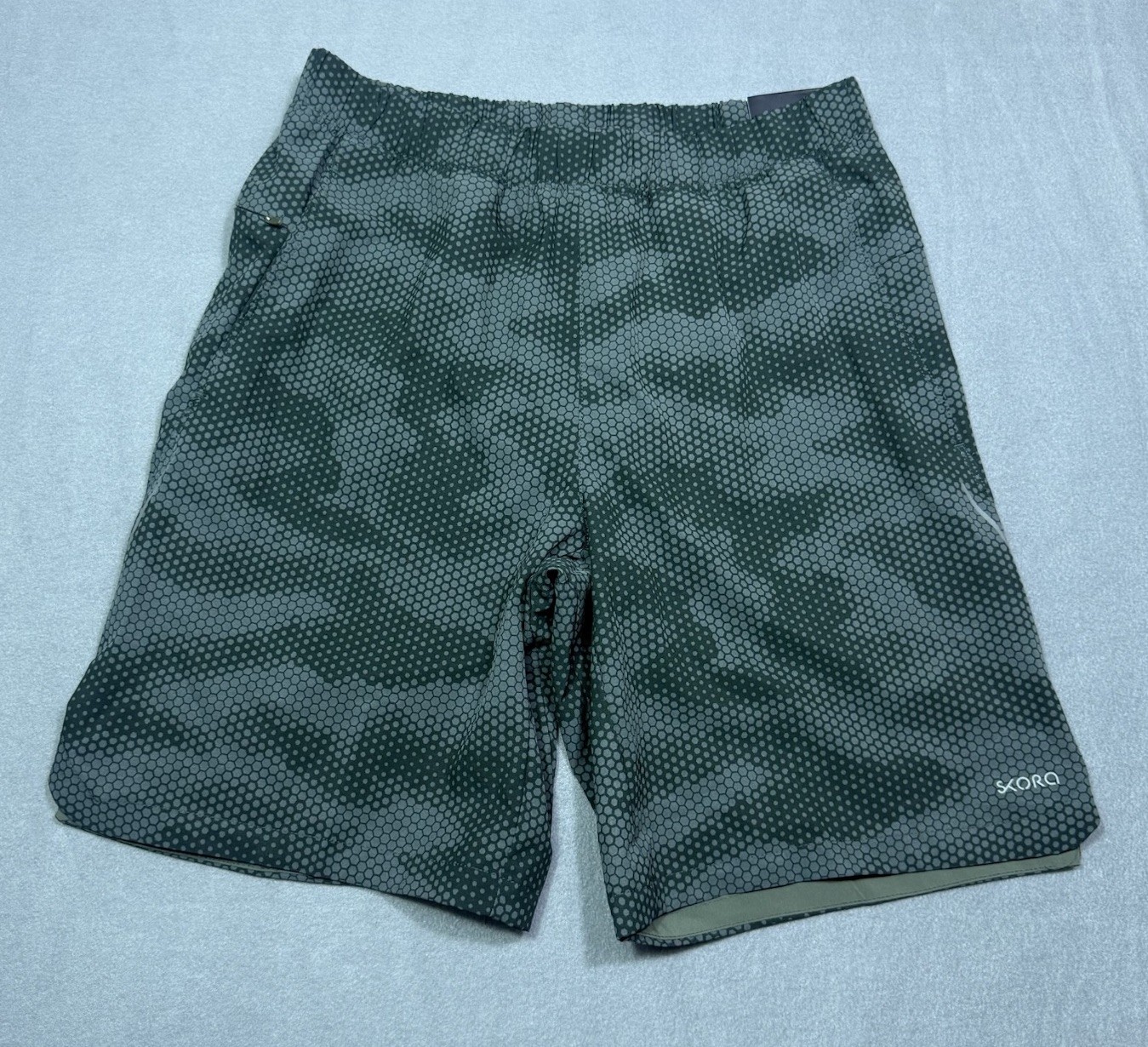 Skora Quick Dry Shorts Mens S Geometric Performance Running Stretch NEW
