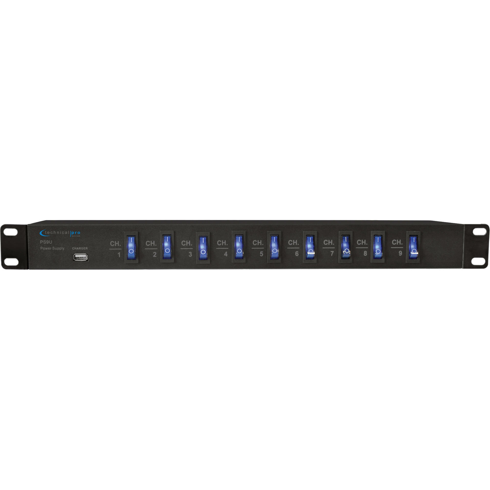 Technical Pro PS9U Rack Mount Power Supply with 5V USB Charging Port