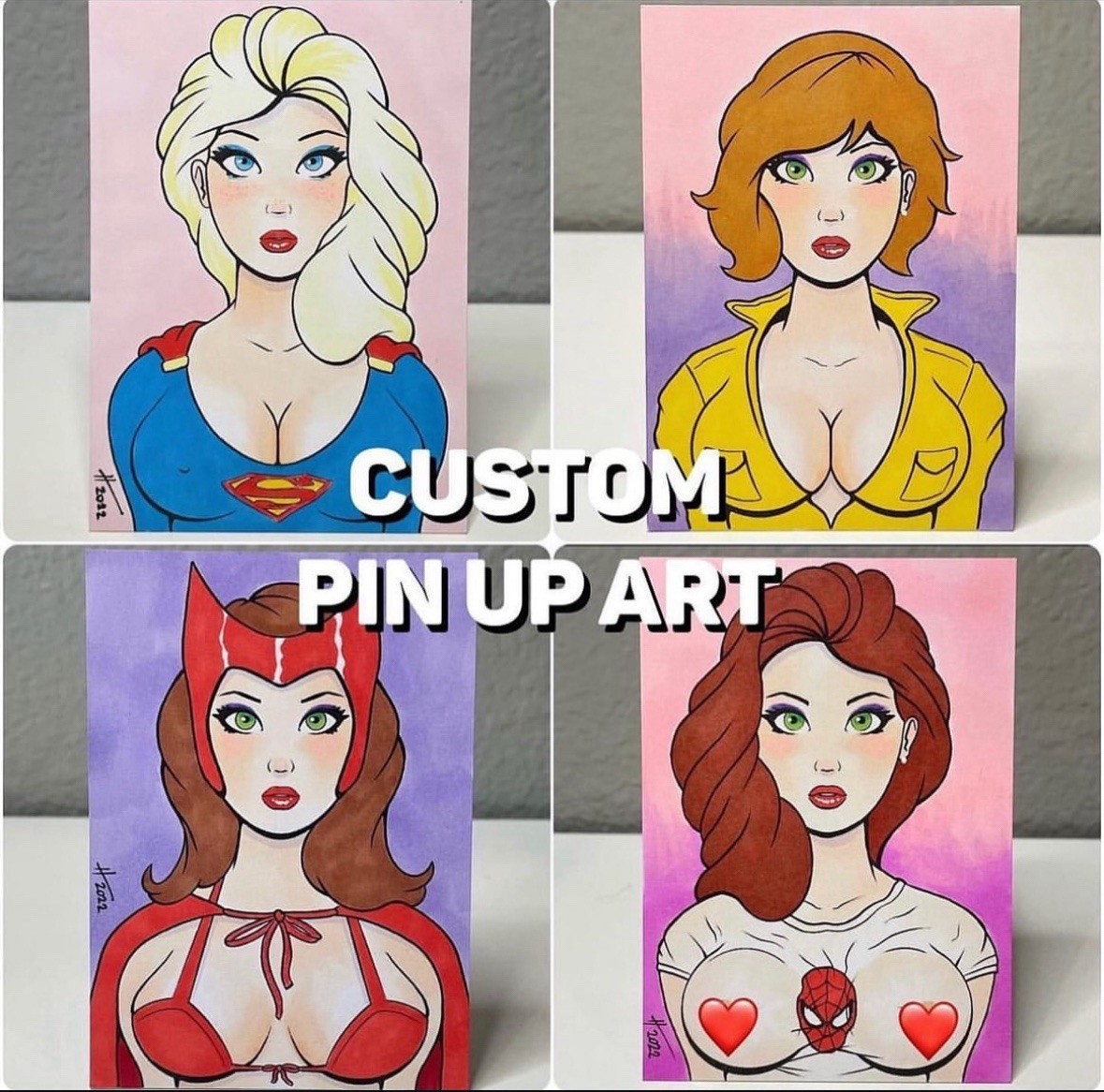 Custom ACEO Sexy Pin Up Sketch Card Commission Original Art By Jeff Hancock