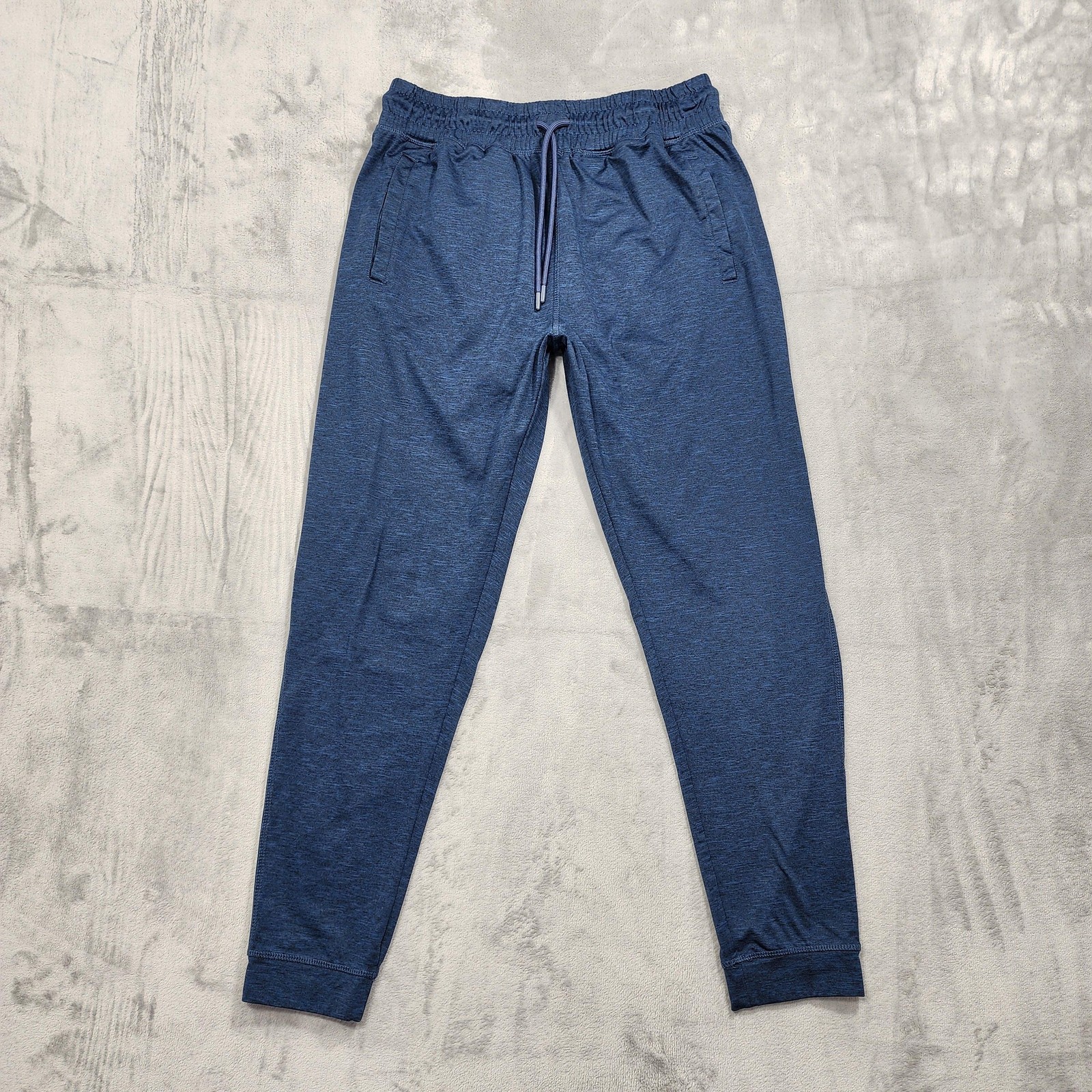 Dip Pants Womens M Blue Heathered Jersey Jogger Elastic Waist Stretch Lounge
