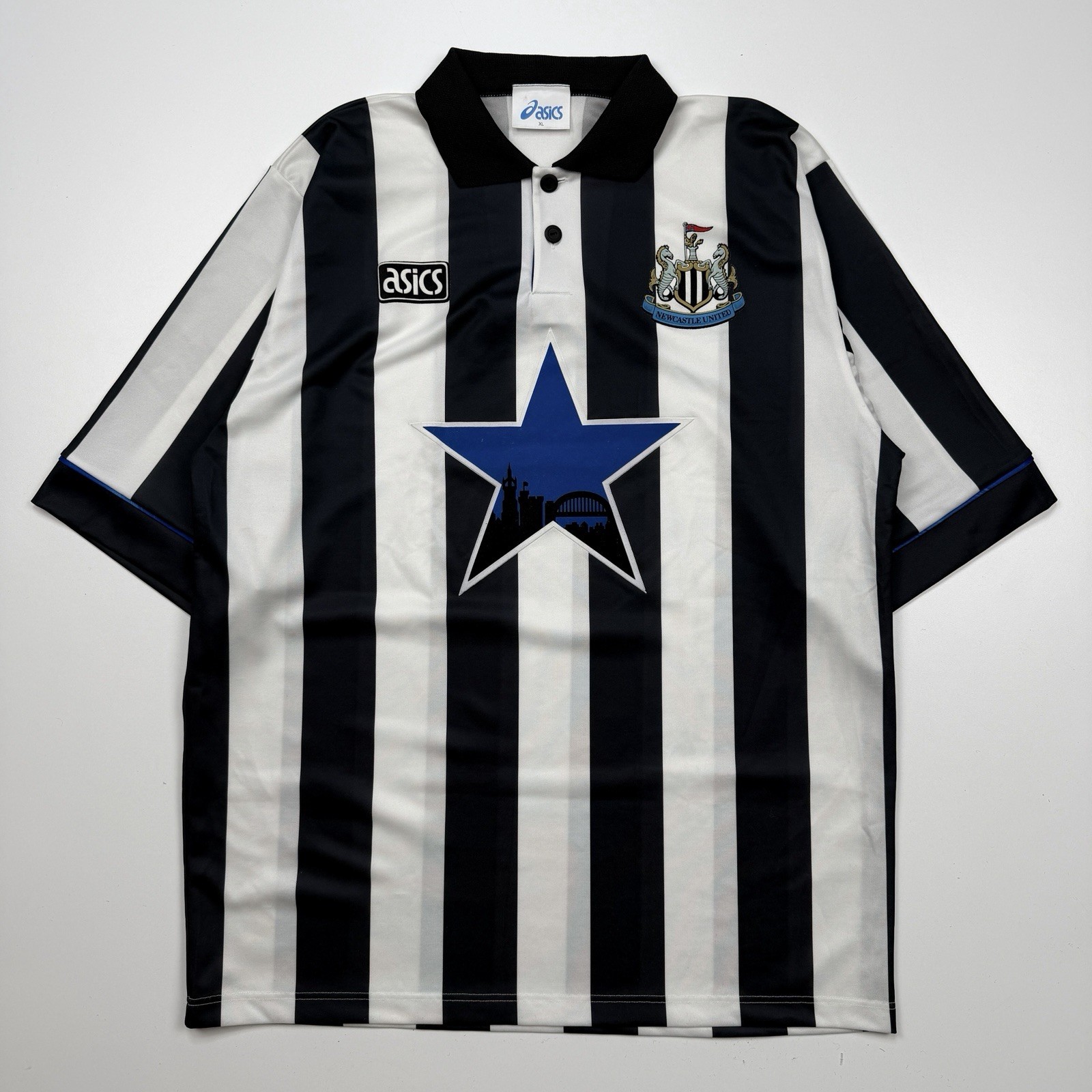 Vintage 1993-95 Asics Newcastle United Home Futbol Soccer Jersey Kit Mens XL U.K