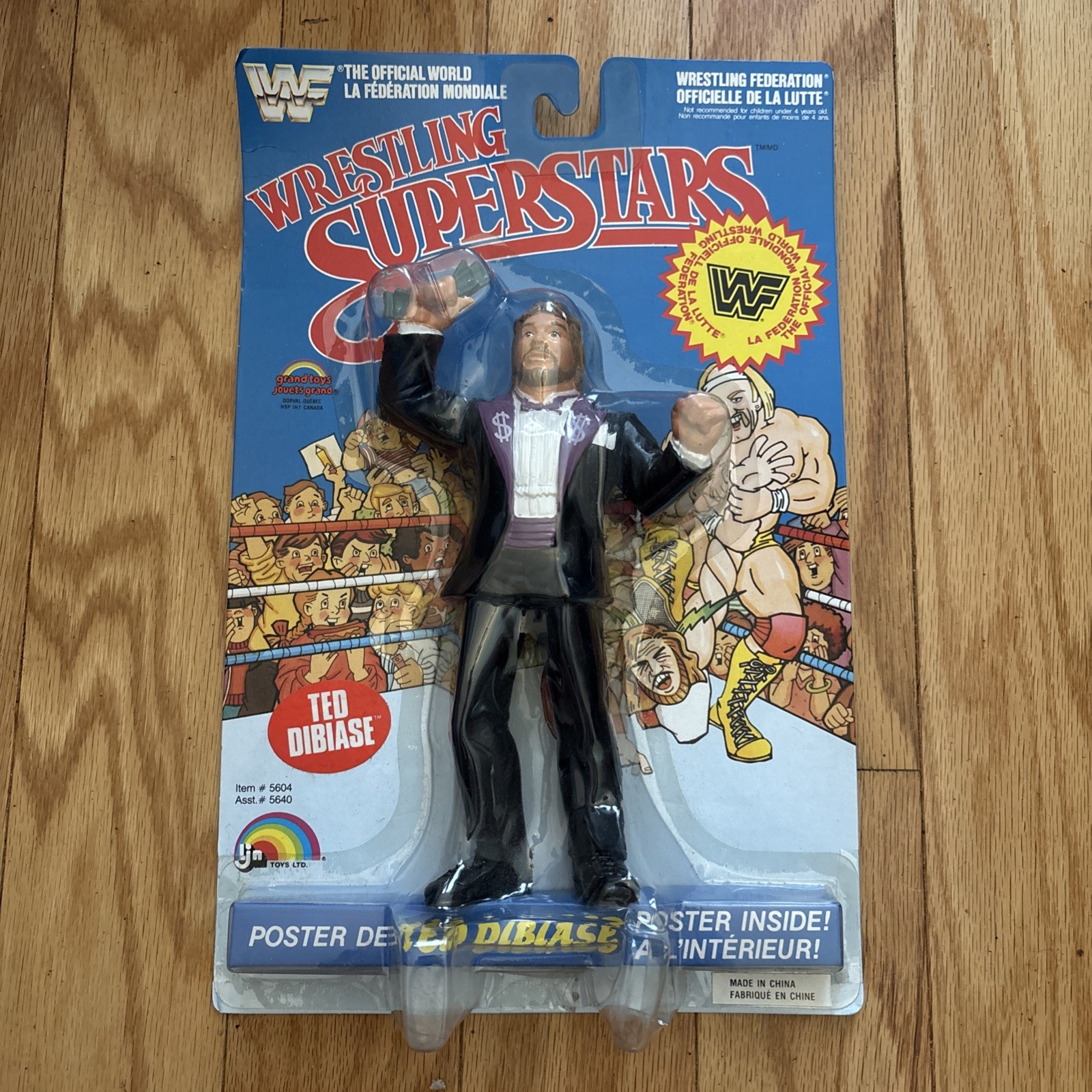 LJN WWF Wrestling Superstars Million Dollar Man Ted DiBiase MOC Grand Toys 1986