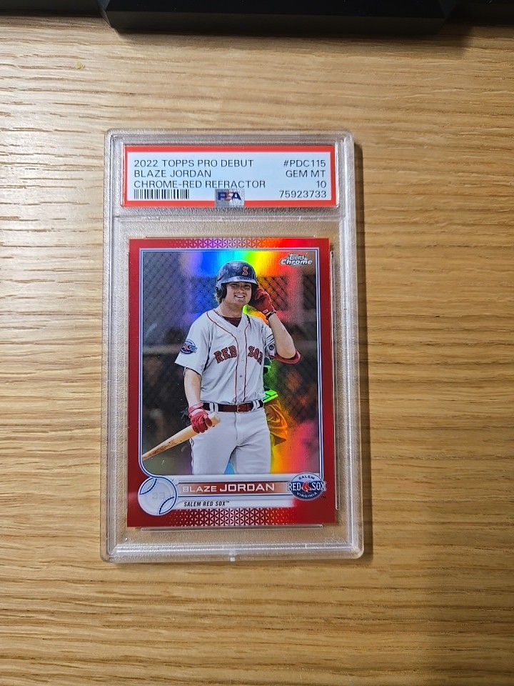 2022 Topps Pro Debut BLAZE JORDAN Chrome Red Refractor 2/5 - PSA 10