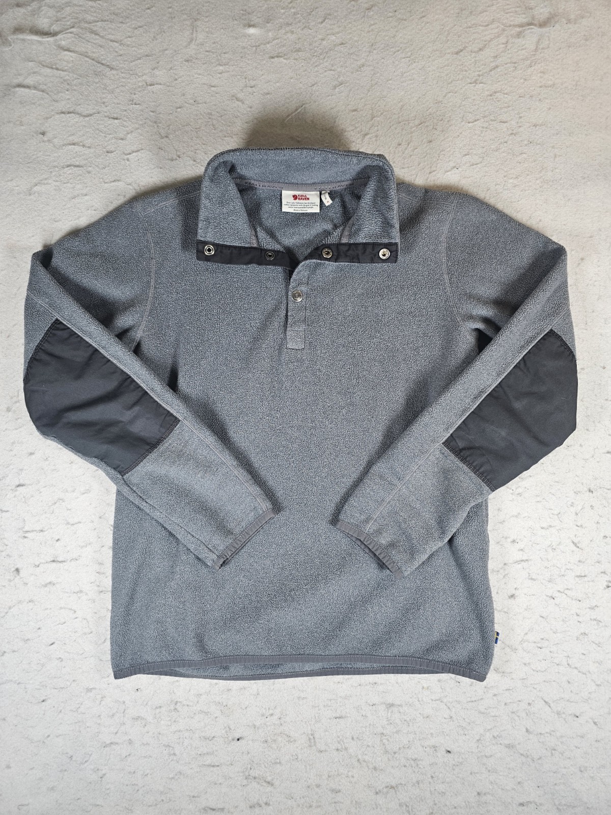 Fjallraven Signature 1/4 Snap Fleece Pullover Mens Size Medium 2 Tone Gray Mock
